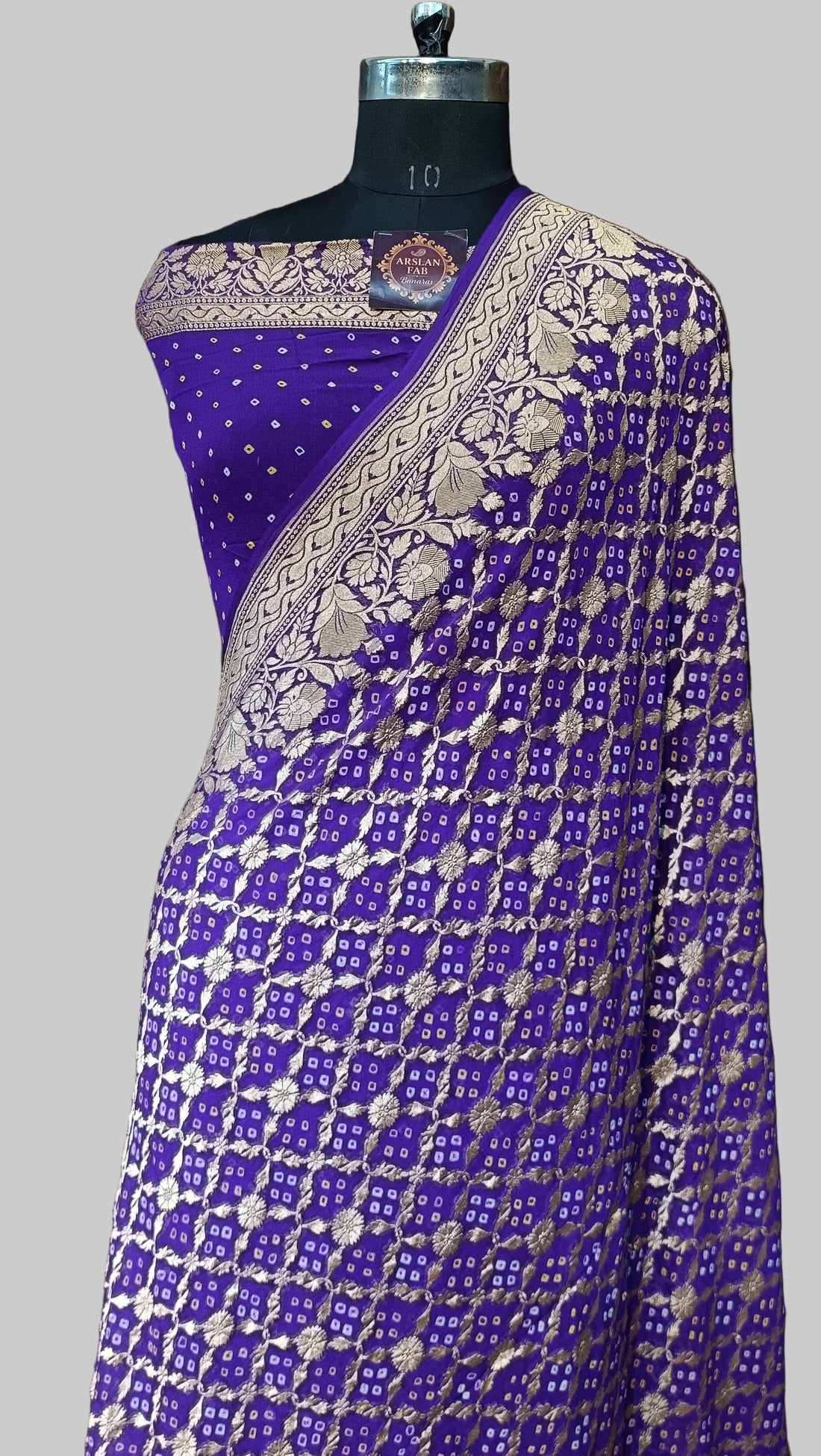 Pure Khddi Georgette Bandhej Banarasi Saree