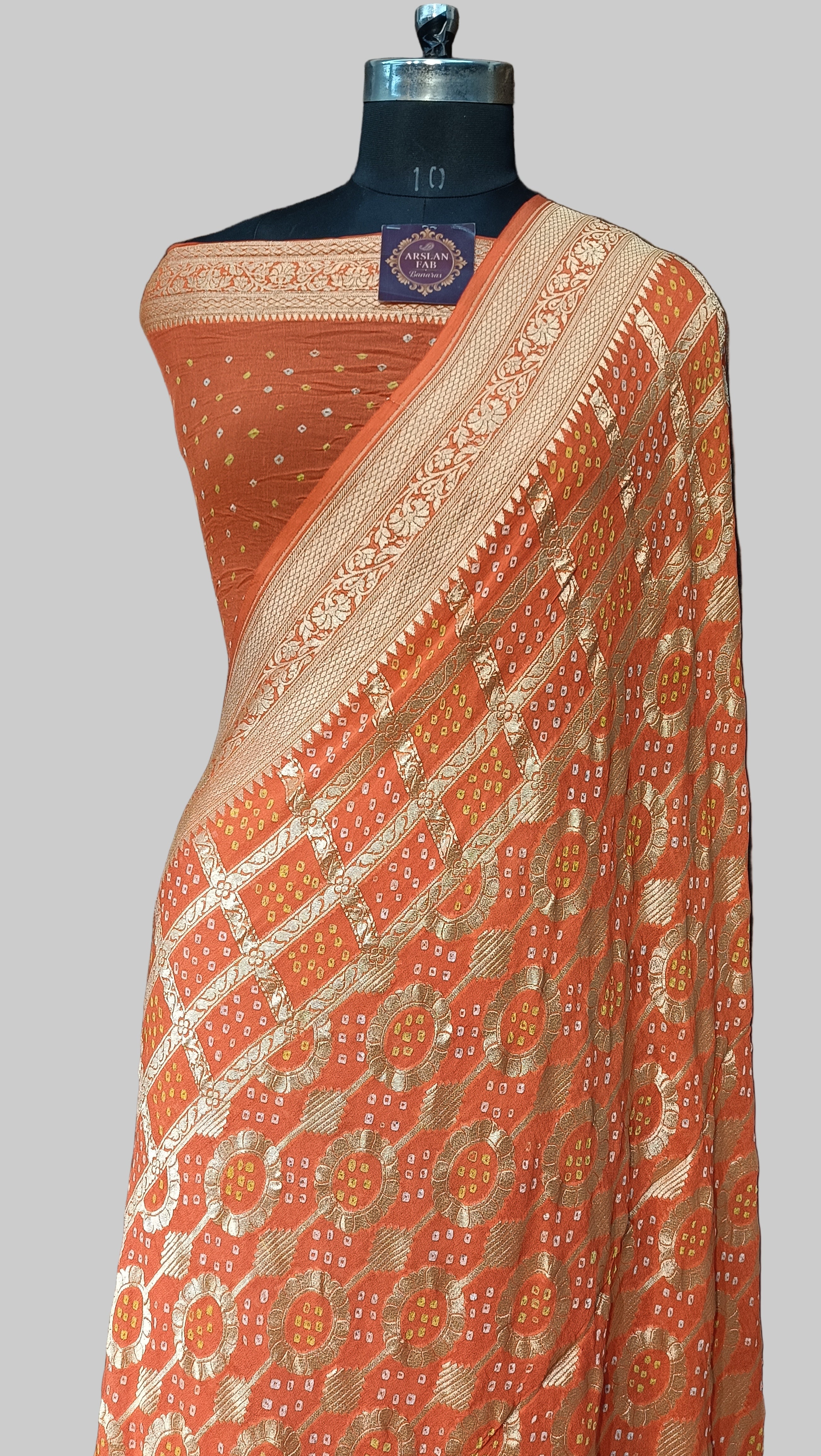 Pure Khddi Georgette Bandhej Banarasi Saree