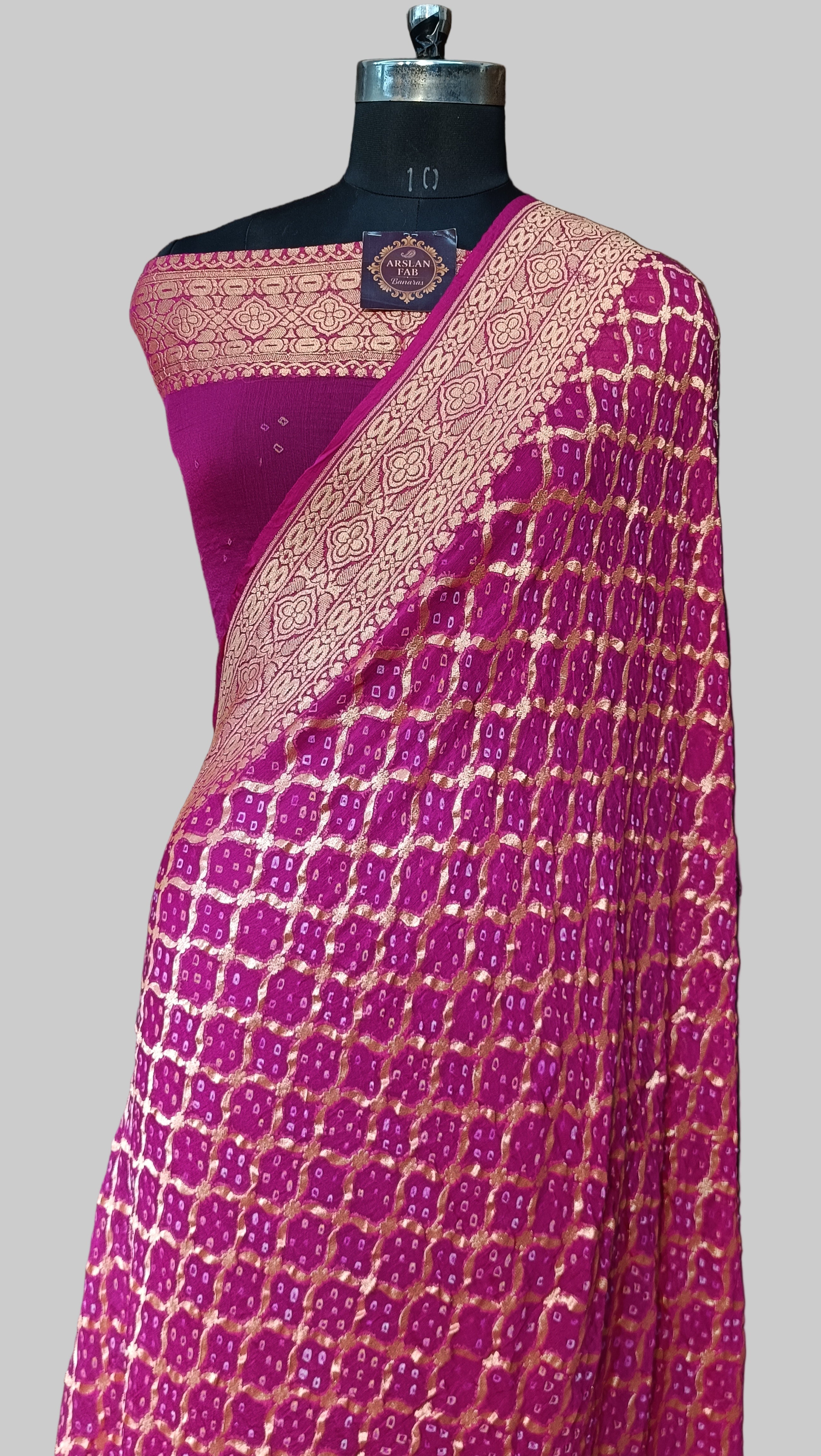 Pure Khddi Georgette Bandhej Banarasi Saree