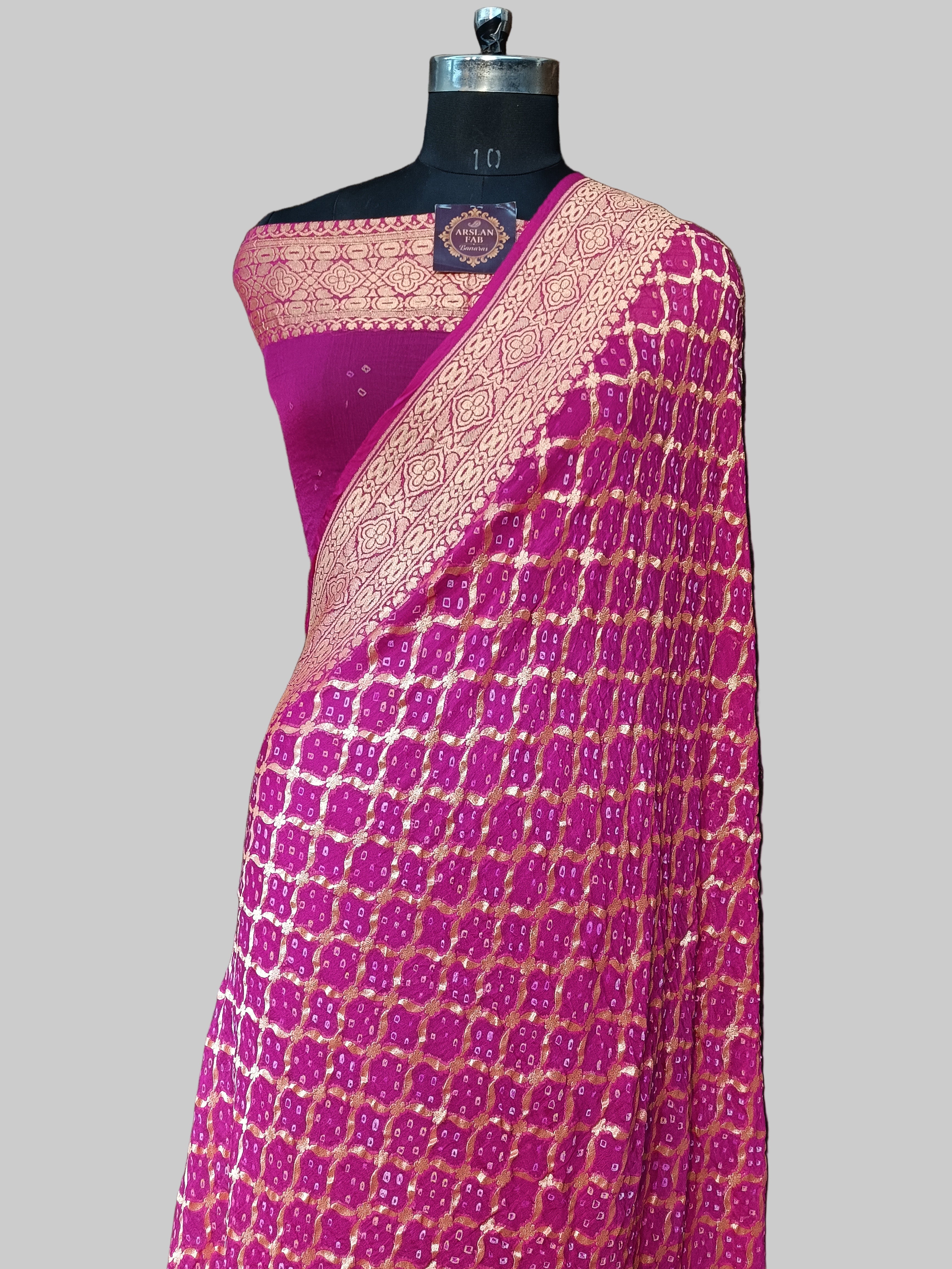 Pure Khddi Georgette Bandhej Banarasi Saree