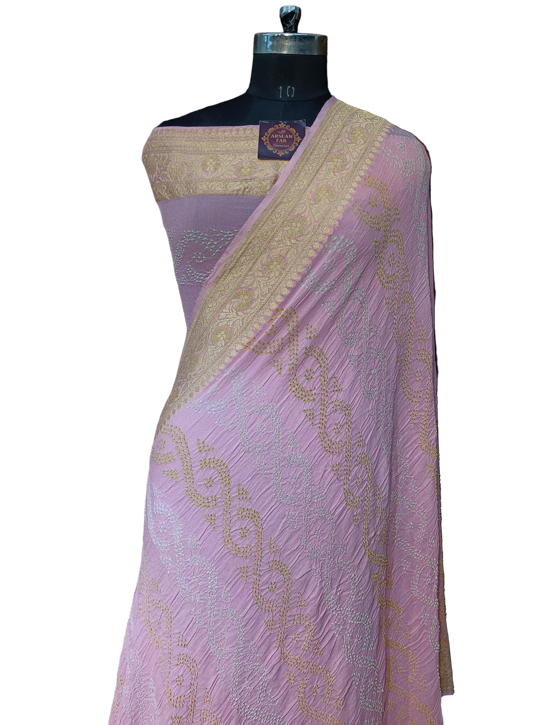 Pure Khddi Georgette Bandhej Banarasi Saree