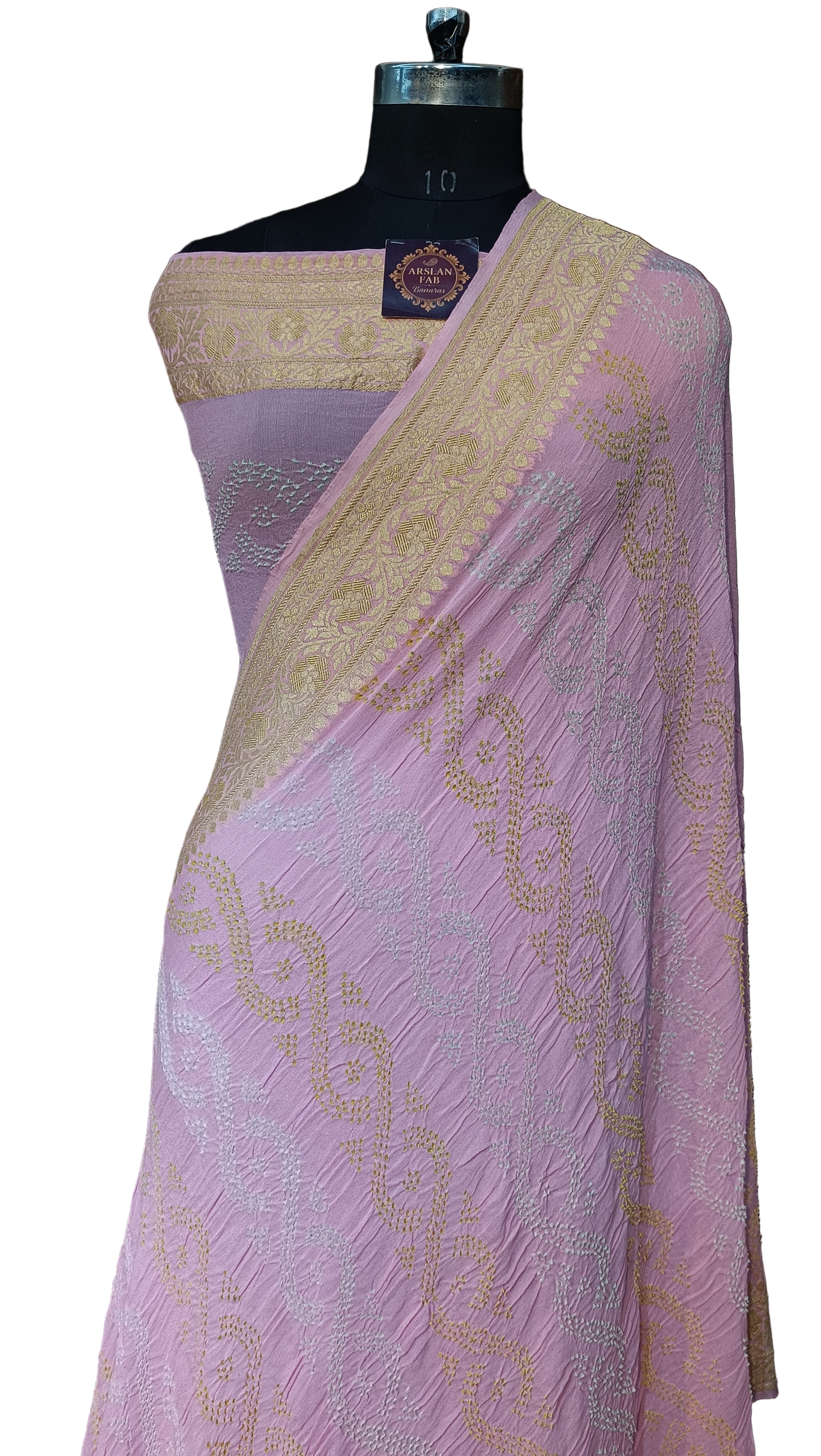 Pure Khddi Georgette Bandhej Banarasi Saree