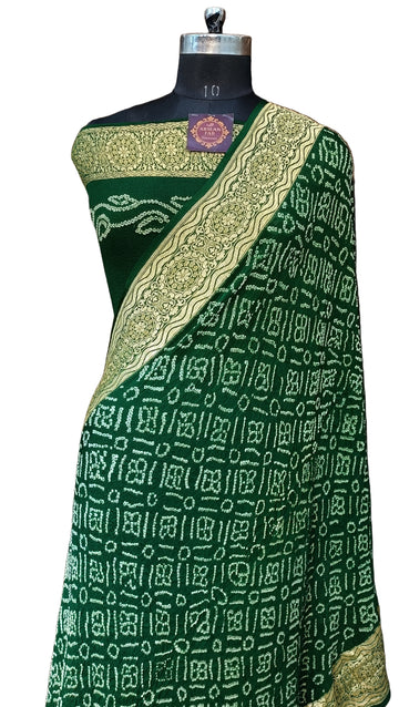 Pure Khddi Georgette Bandhej Banarasi Saree