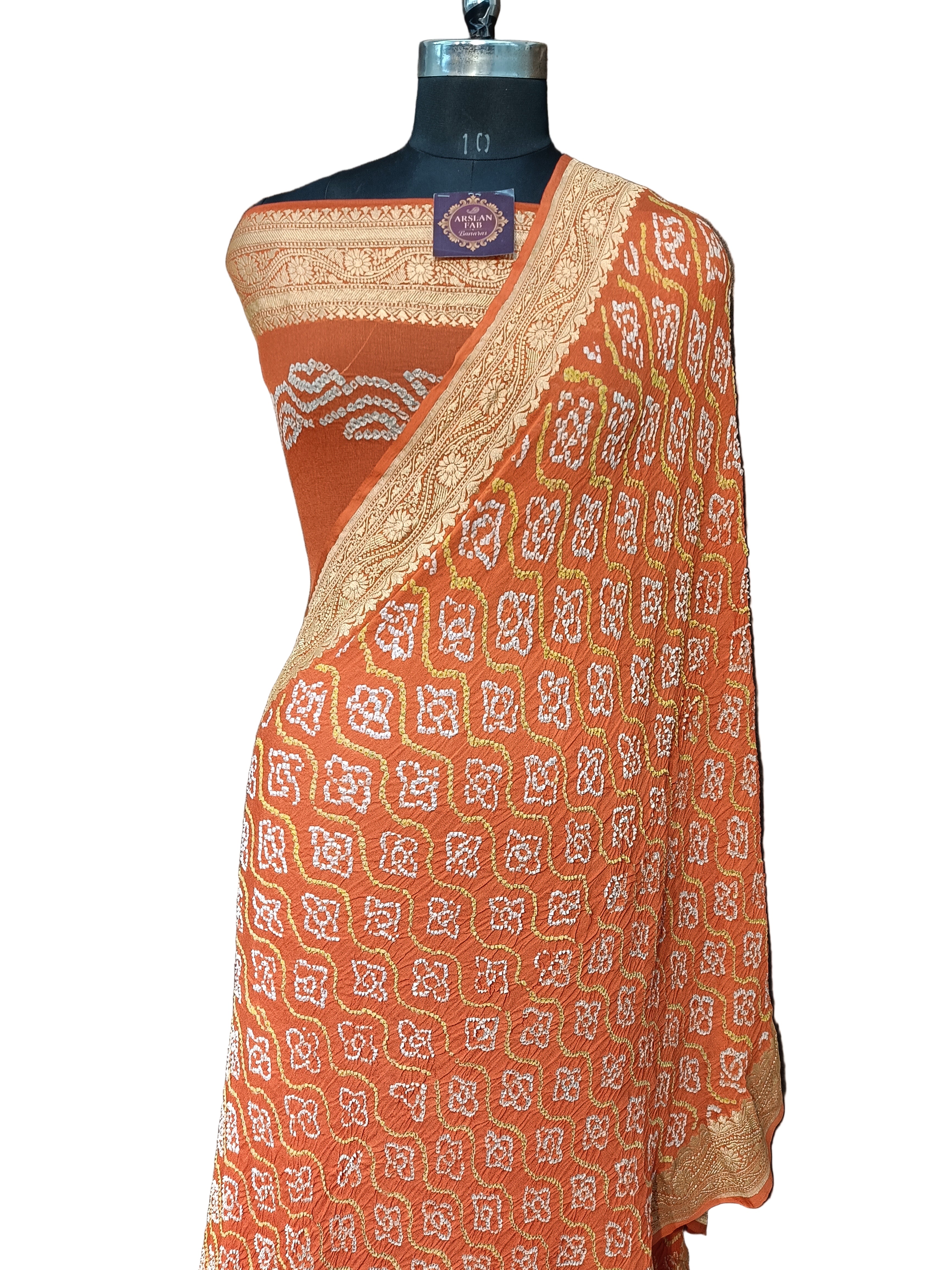 Pure Khddi Georgette Bandhej Banarasi Saree