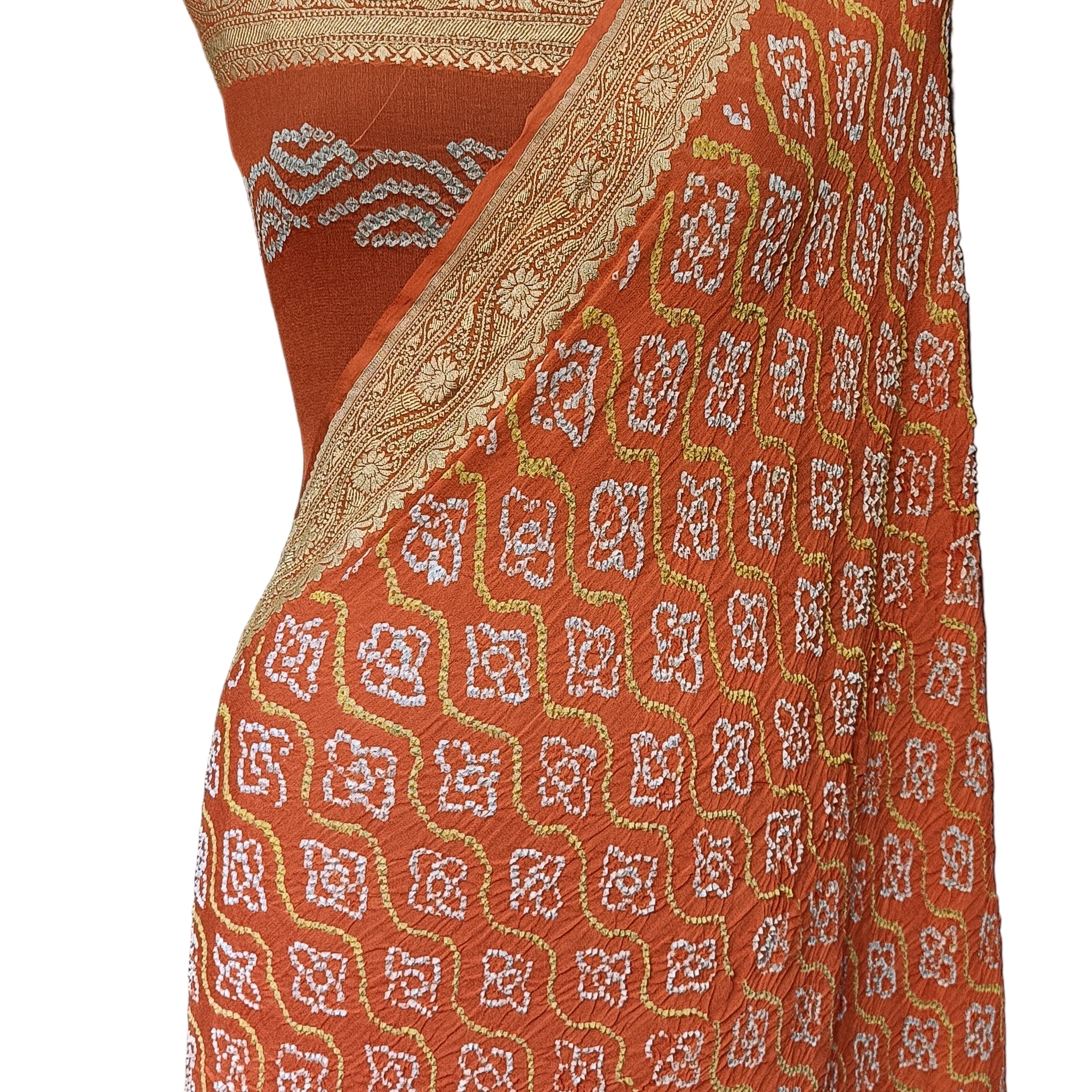 Pure Khddi Georgette Bandhej Banarasi Saree