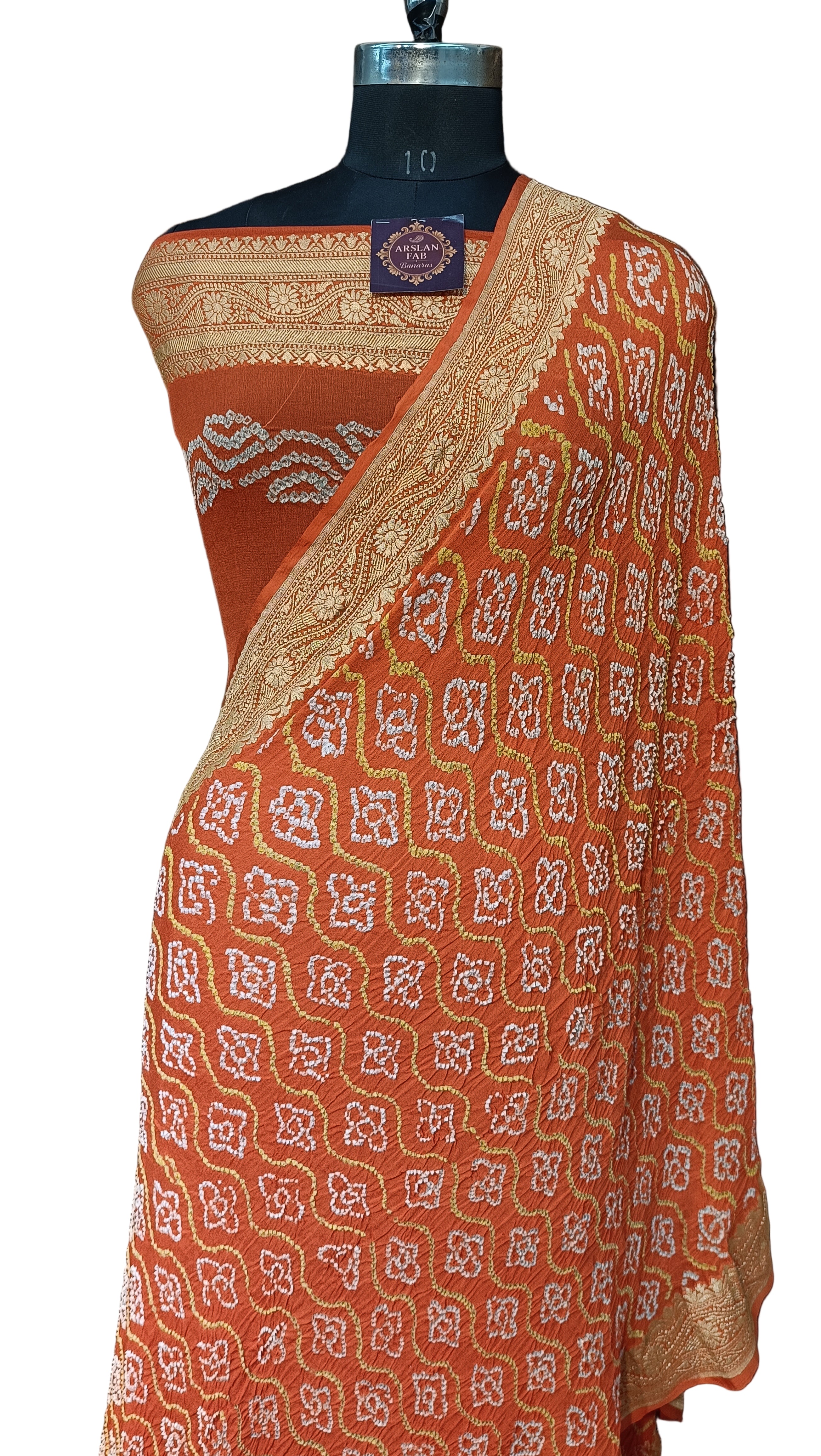 Pure Khddi Georgette Bandhej Banarasi Saree