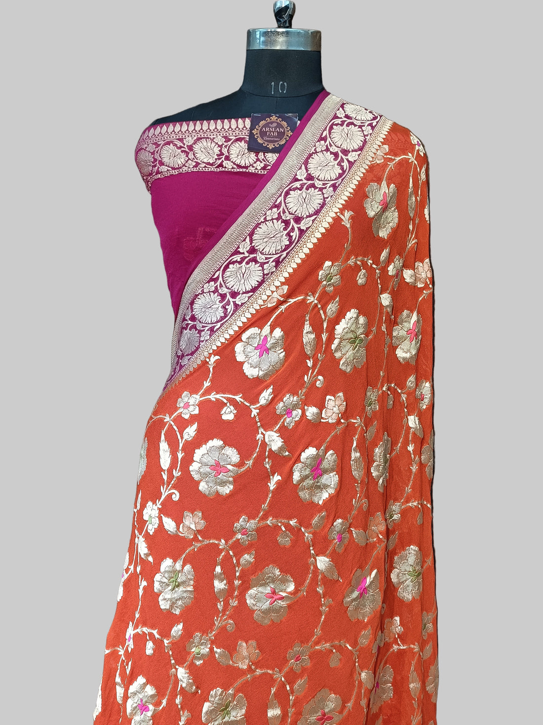 Pure Khddi Georgette Banarasi Meena Saree