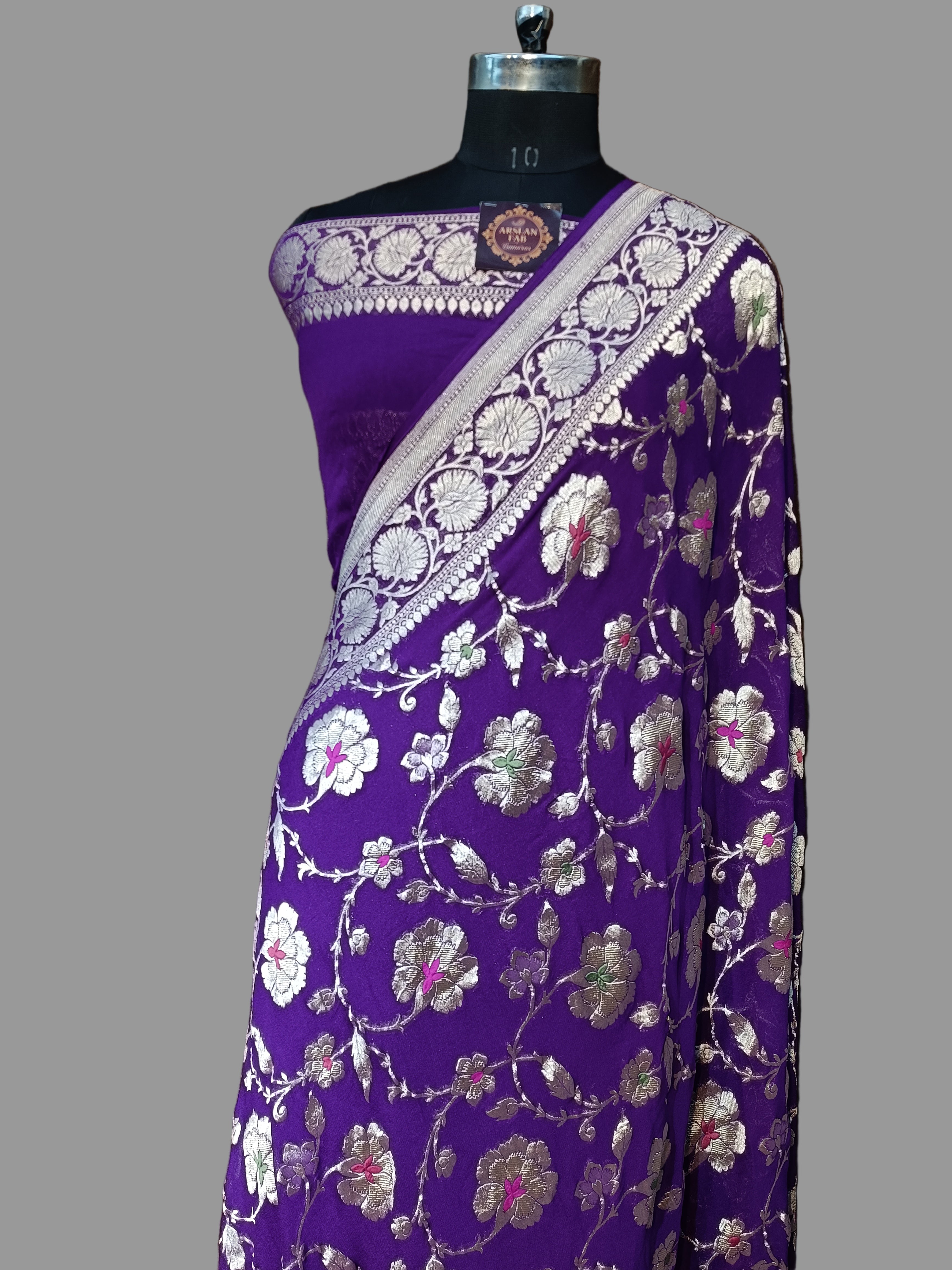 Pure Khddi Georgette Banarasi Meena Saree