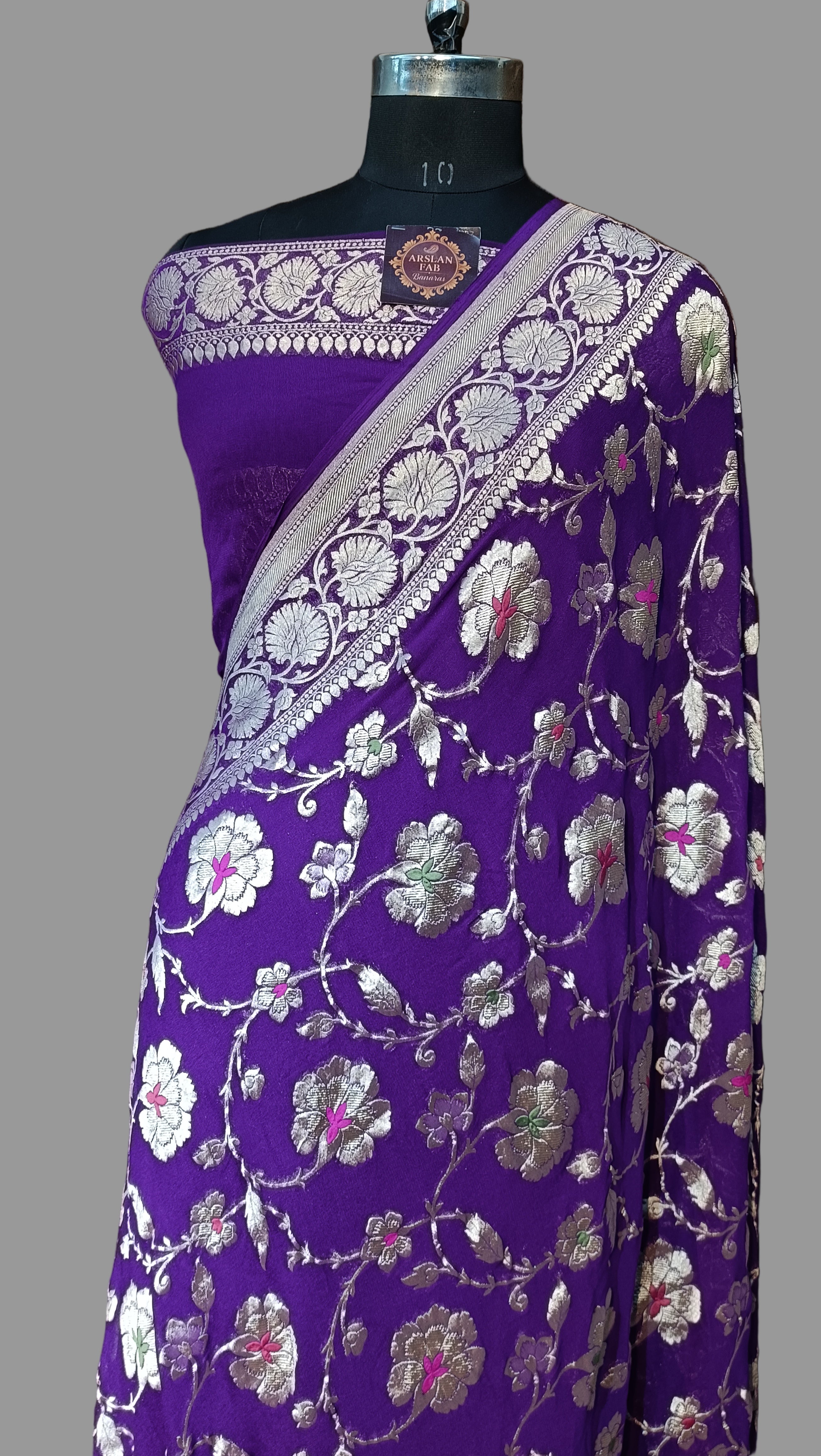 Pure Khddi Georgette Banarasi Meena Saree