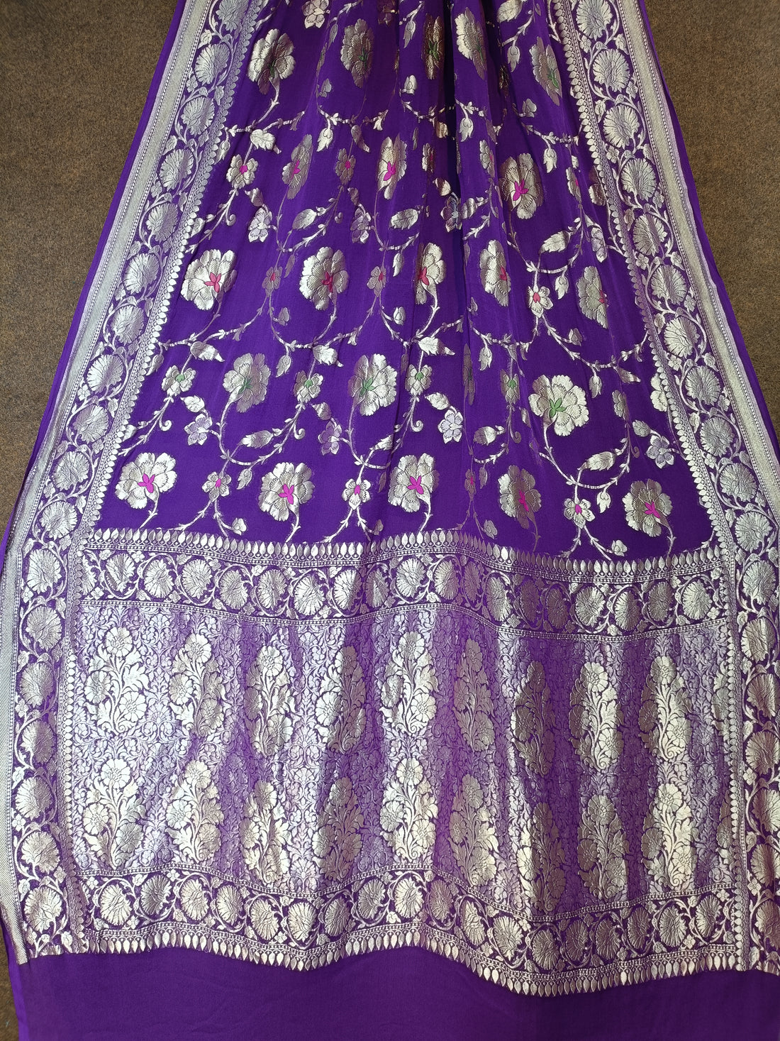 Pure Khddi Georgette Banarasi Meena Saree