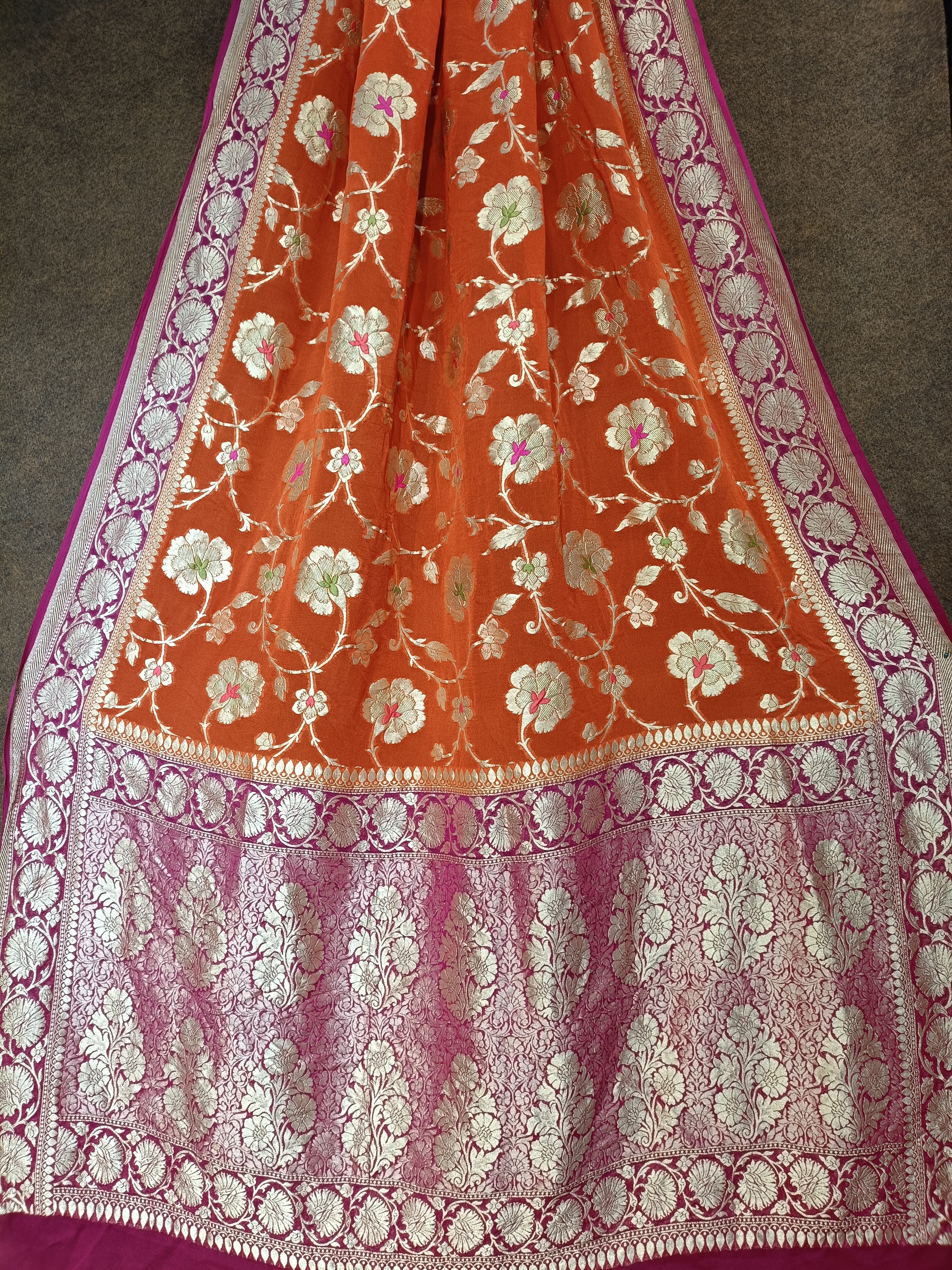 Pure Khddi Georgette Banarasi Meena Saree
