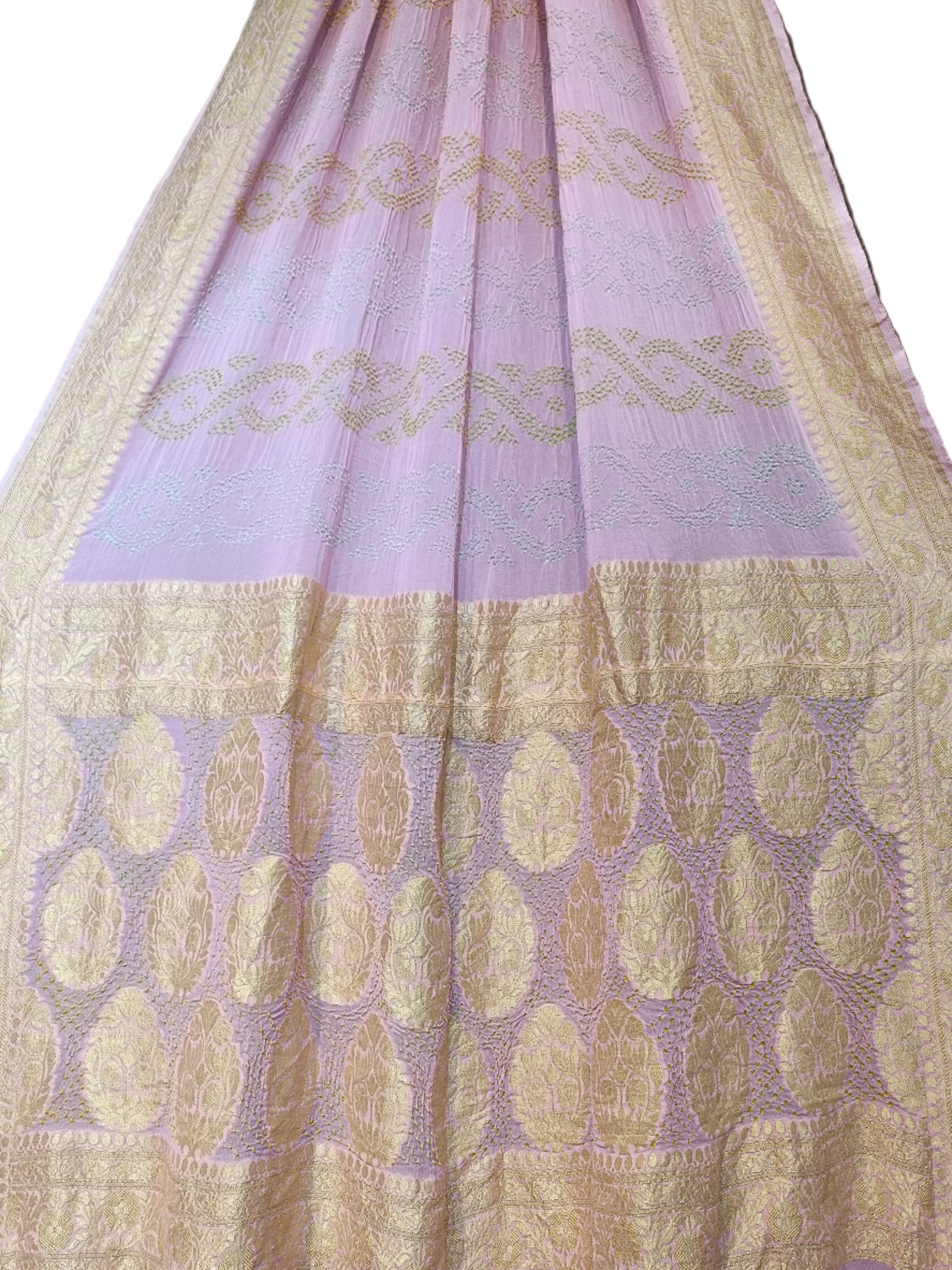 Pure Khddi Georgette Bandhej Banarasi Saree