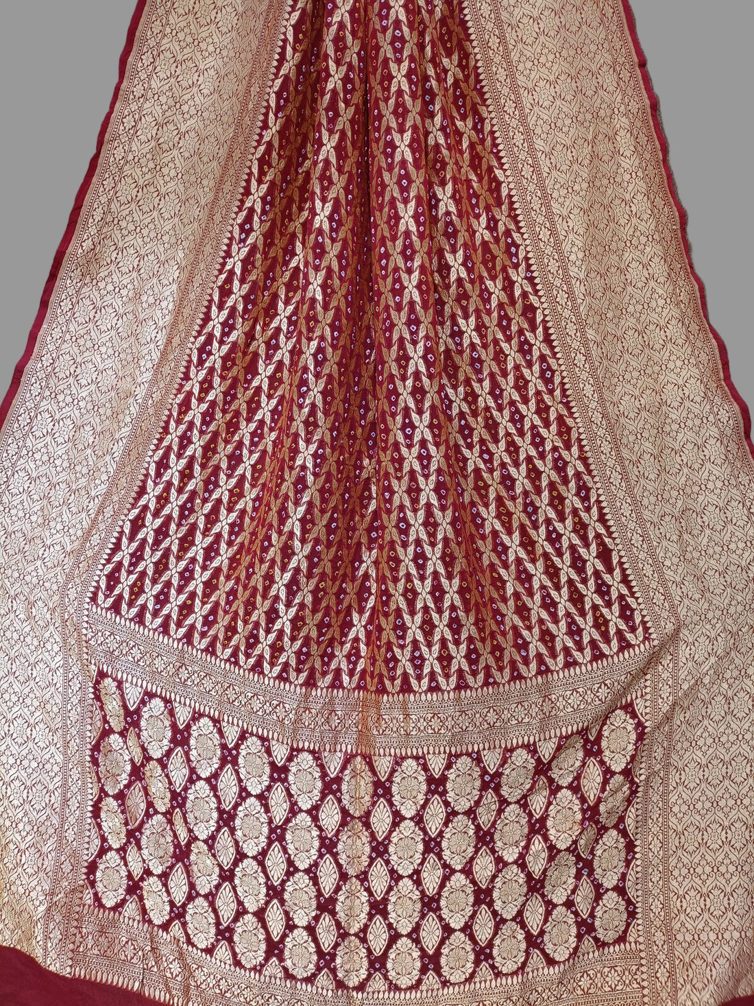 Pure Khddi Georgette  Bandhej Banarasi Saree