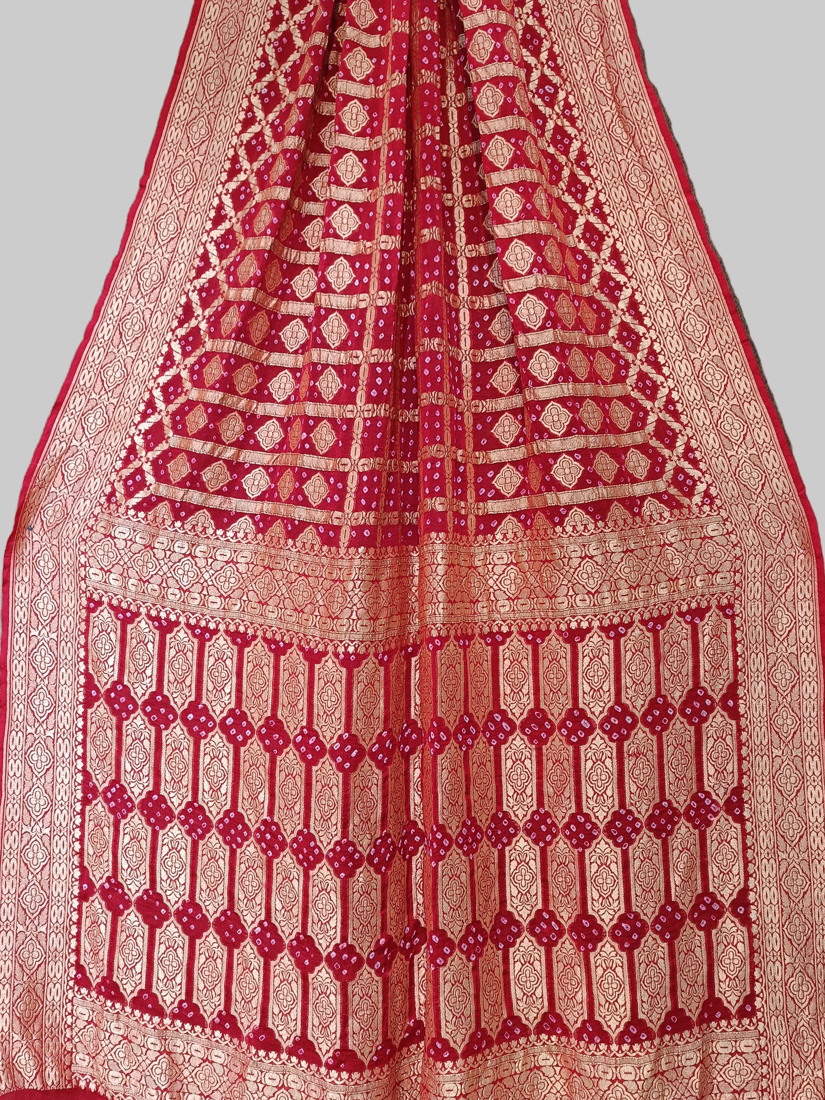 Pure Khddi Georgette Bandhej Banarasi Saree