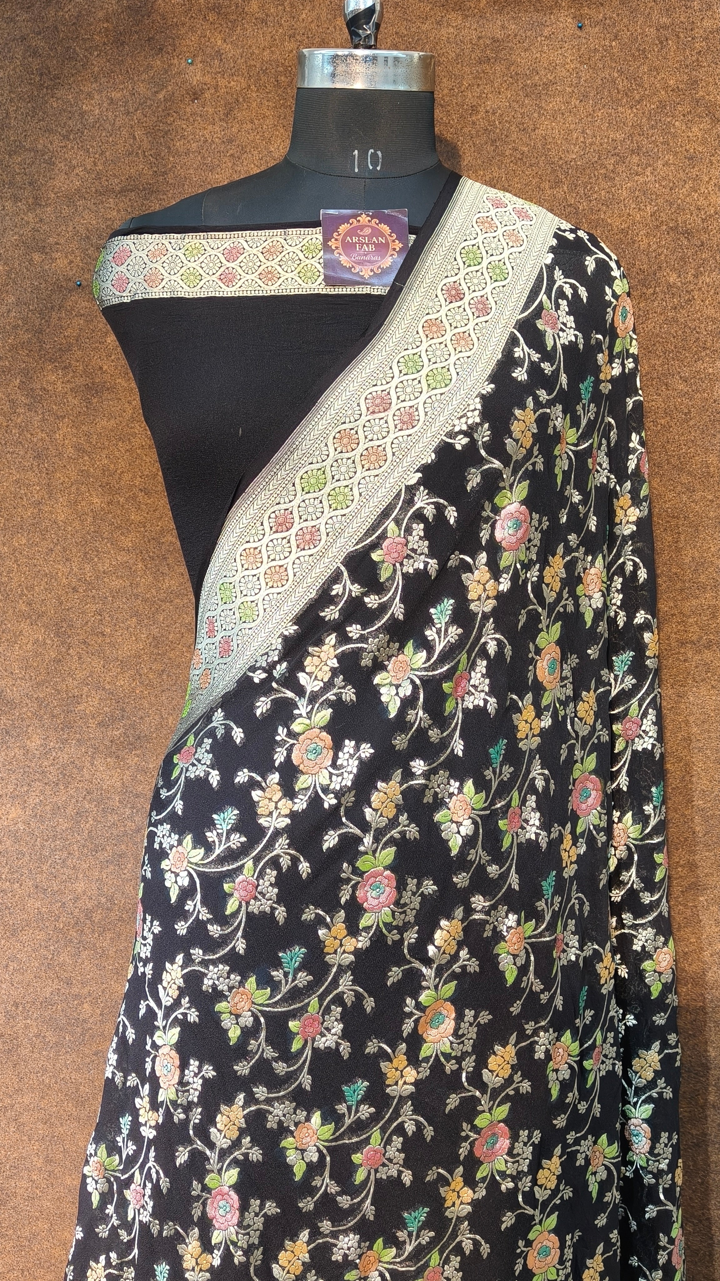 Banarasi Pure Khddi Georjette Meenakari Saree