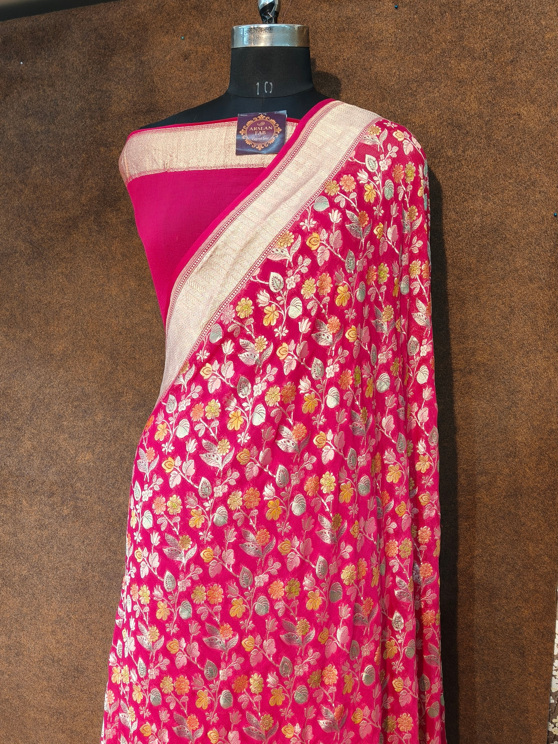 Banarasi Pure Khddi Georjette Meenakari Saree