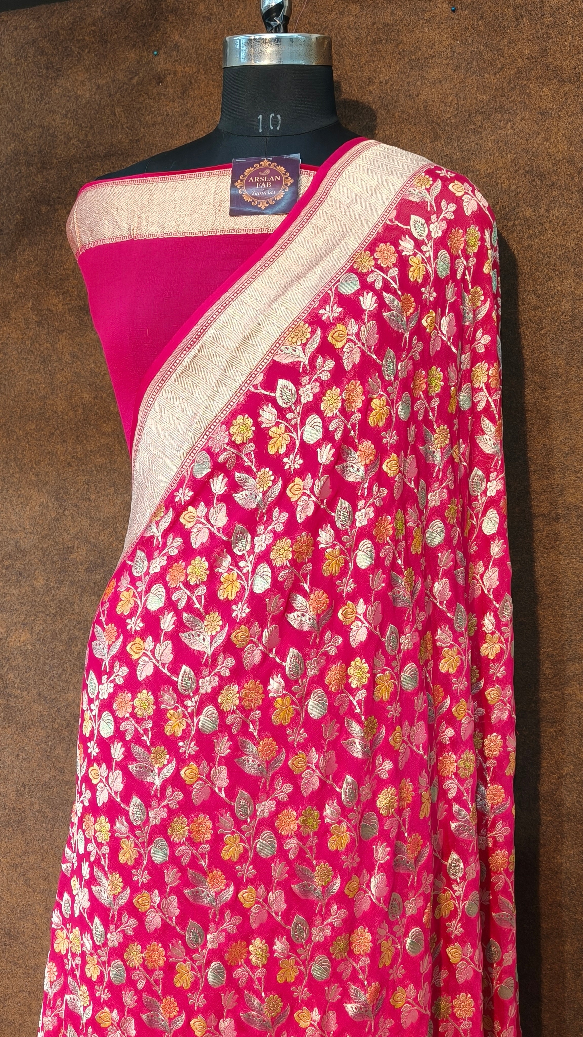 Banarasi Pure Khddi Georjette Meenakari Saree
