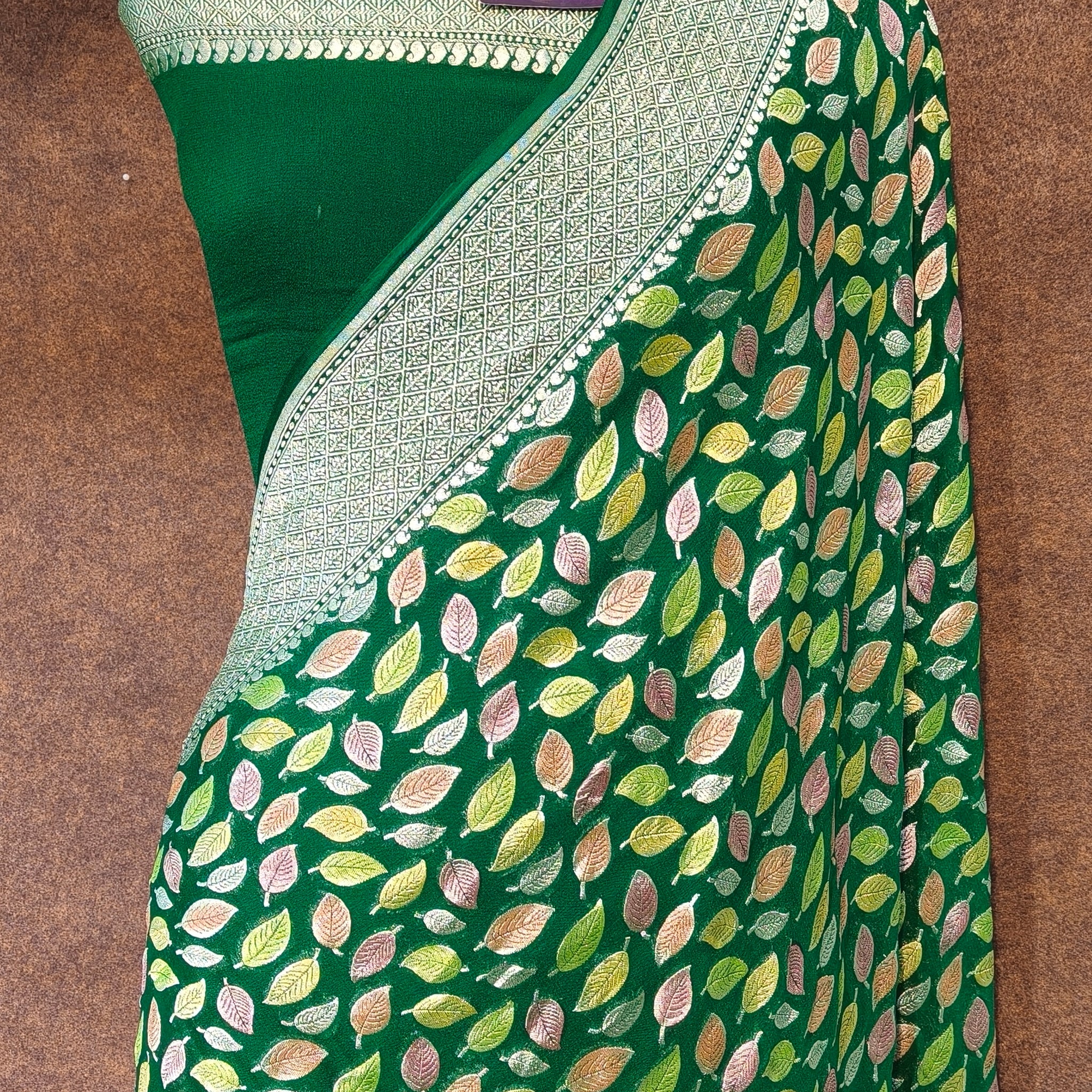 Banarasi Pure Khddi Georjette Meenakari  Saree