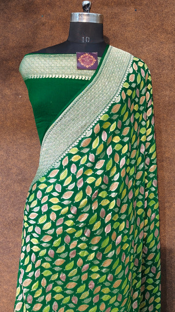 Banarasi Pure Khddi Georjette Meenakari  Saree