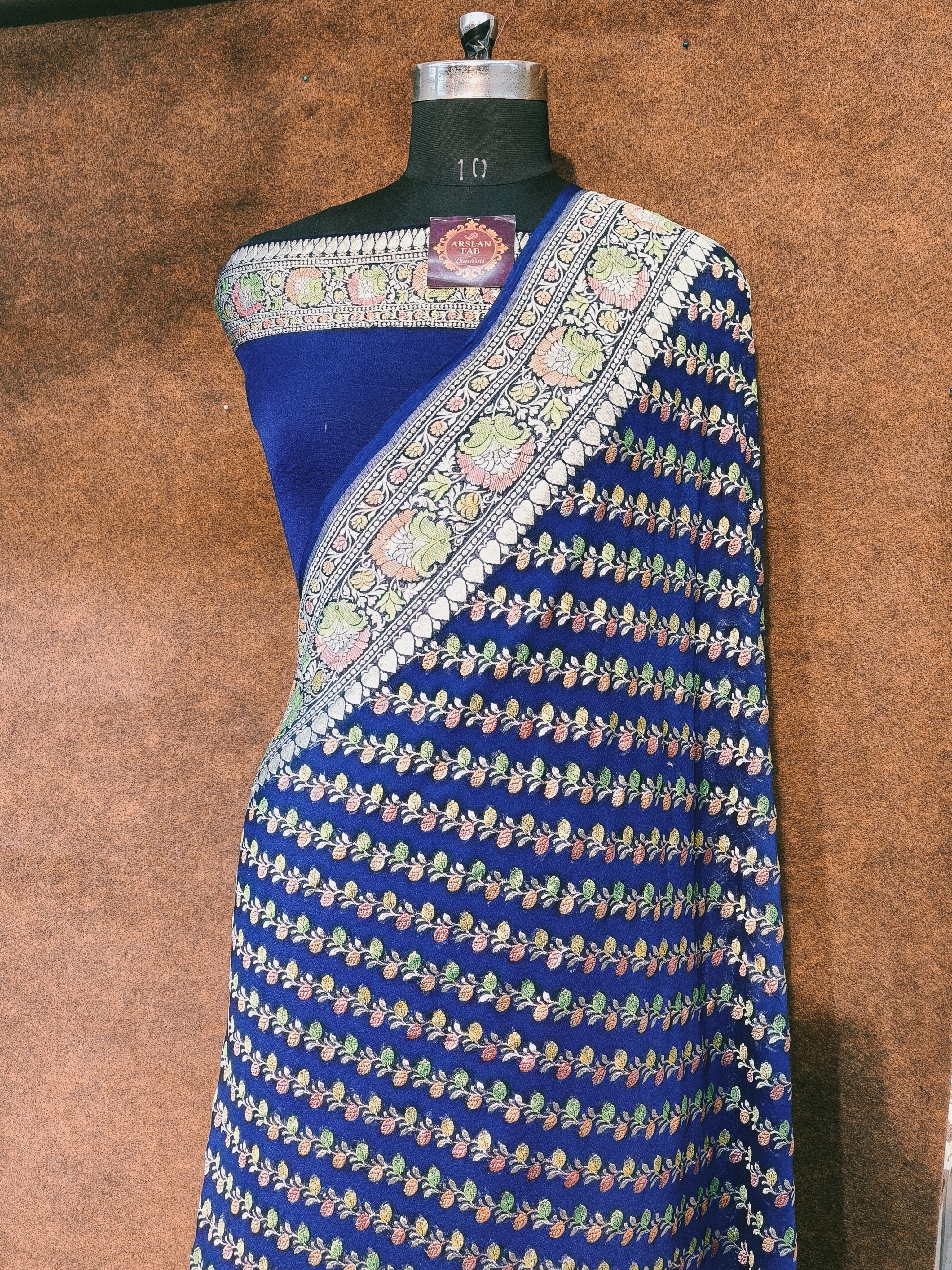 Banarasi Pure Khddi Georjette Rangkart Saree