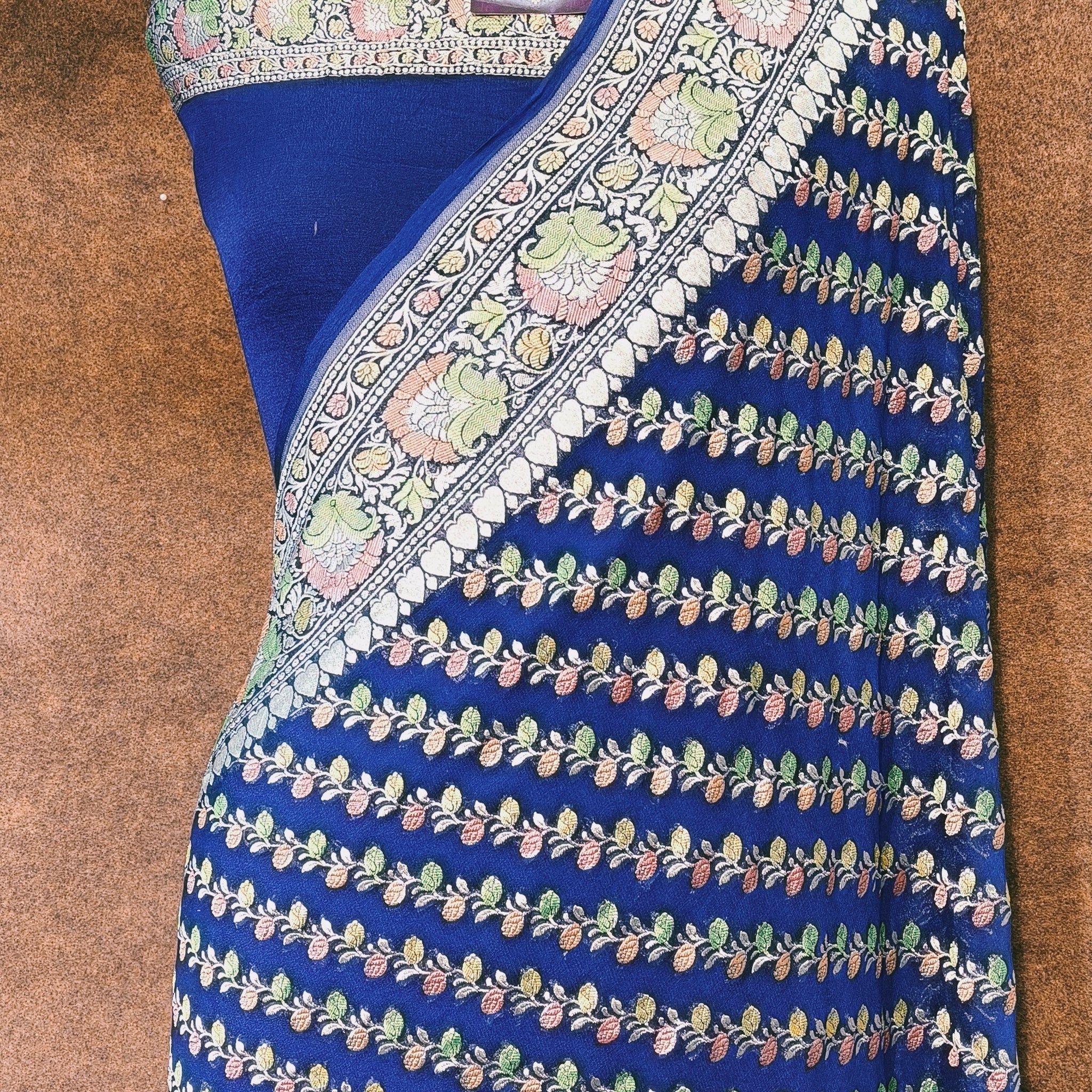 Banarasi Pure Khddi Georjette Rangkart Saree