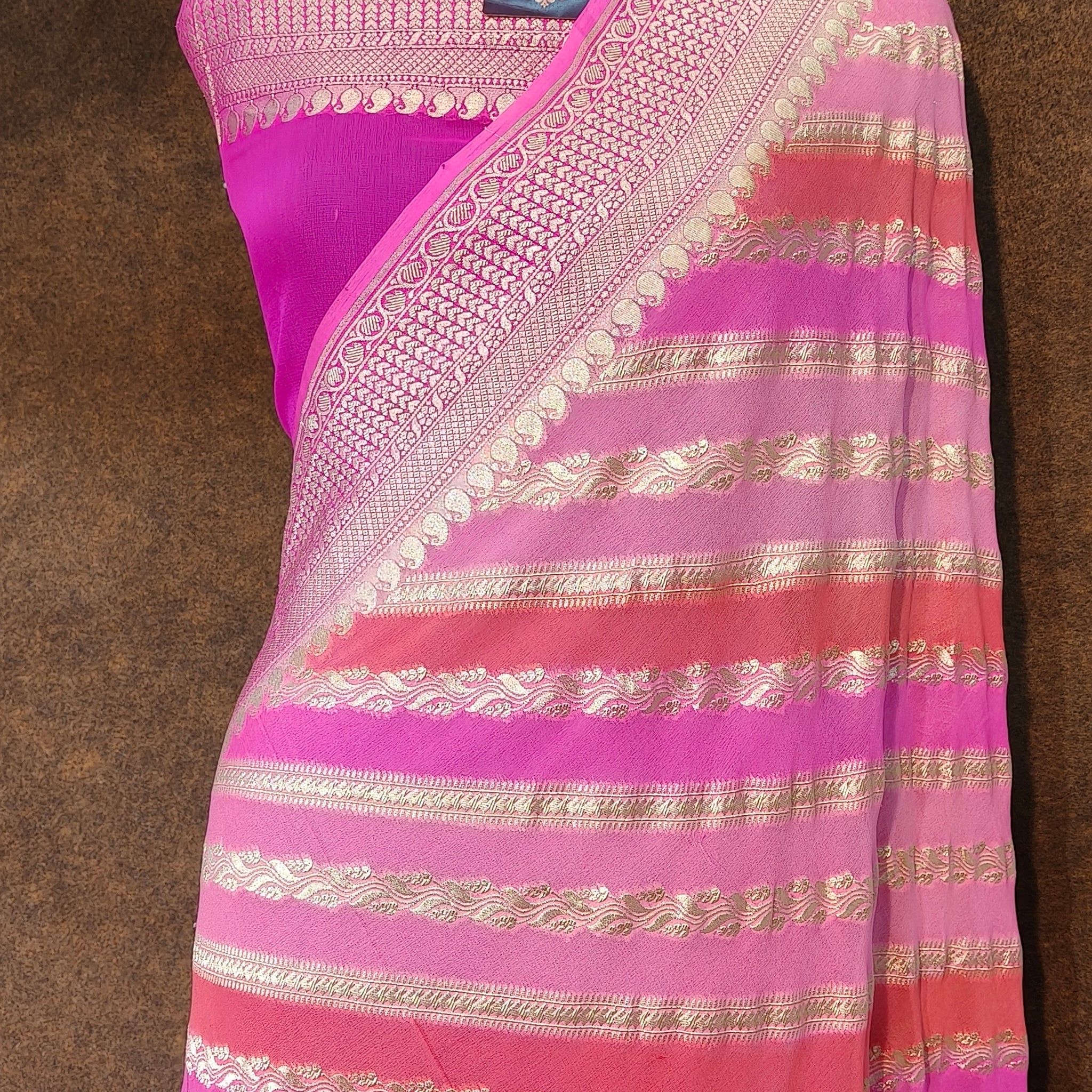 Banarasi Pure Khddi Georjette Rangkat Saree