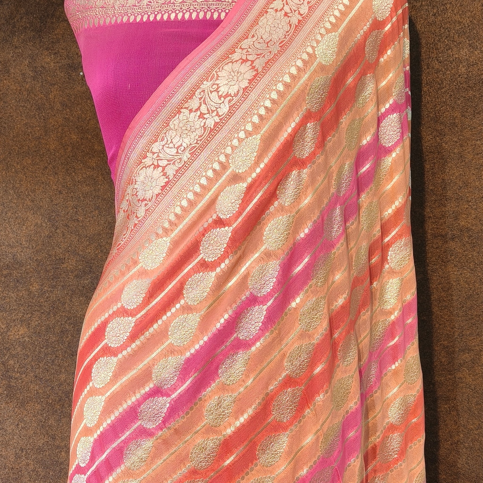 Banarasi Pure Khddi Georjette Rangkat Saree