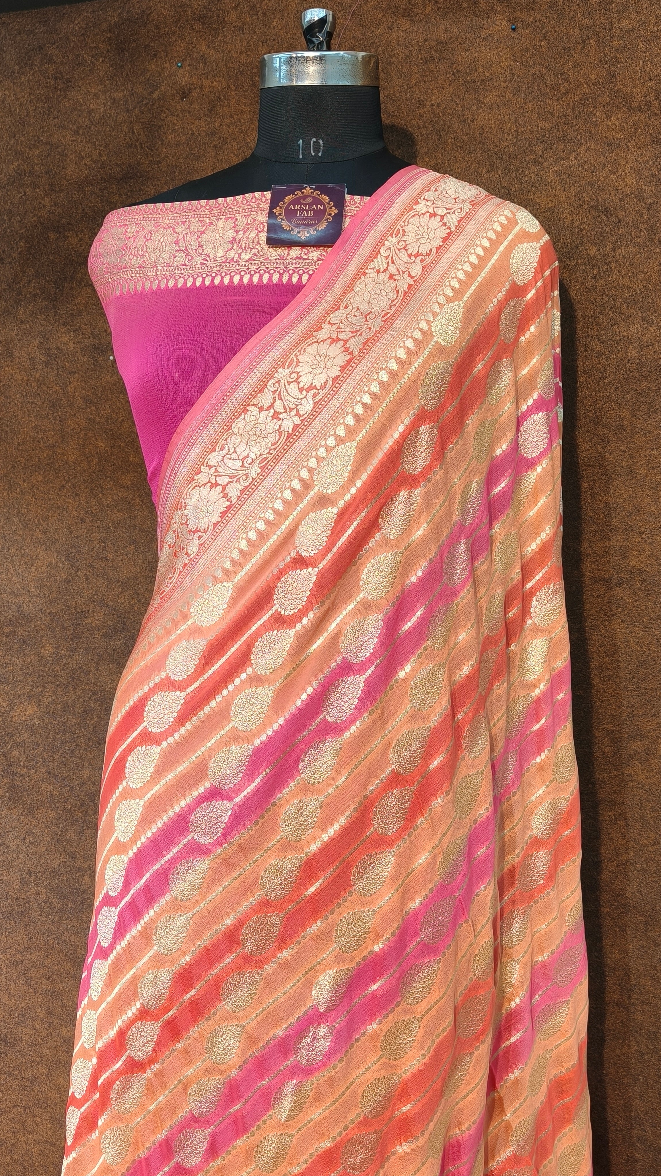 Banarasi Pure Khddi Georjette Rangkat Saree