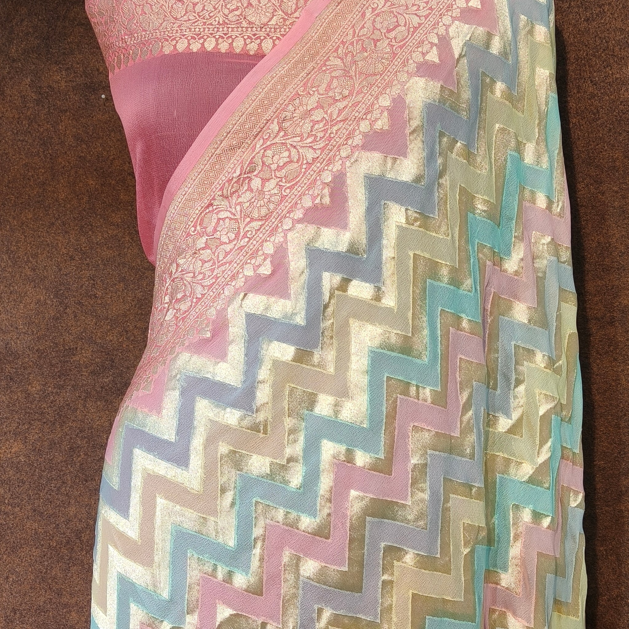 Banarasi Pure Khddi Georjette Rangkat Saree