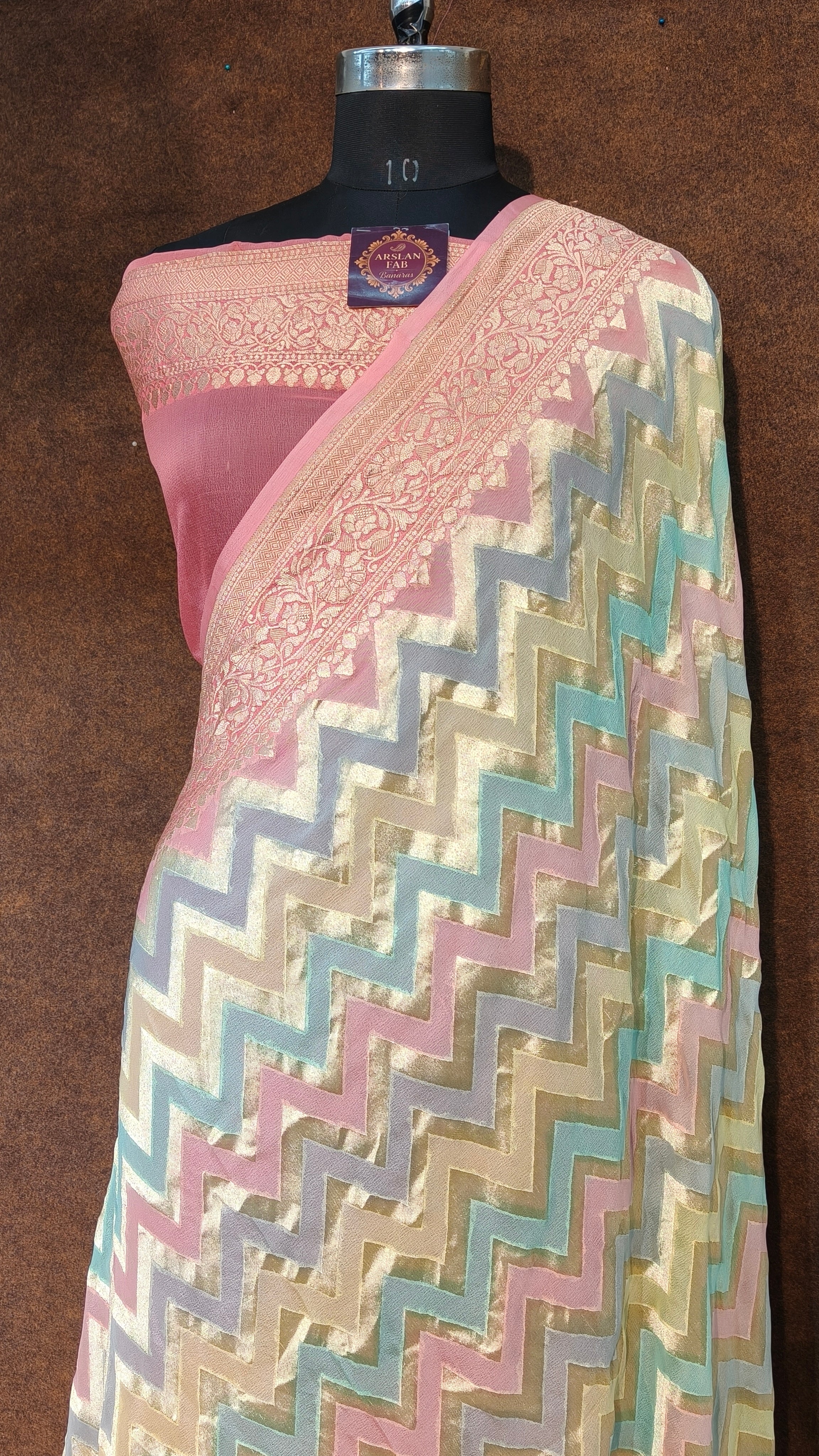 Banarasi Pure Khddi Georjette Rangkat Saree