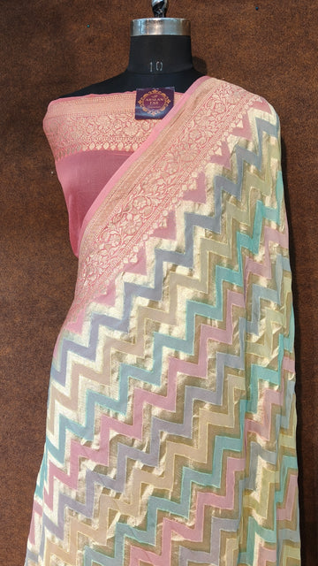 Banarasi Pure Khddi Georjette Rangkat Saree