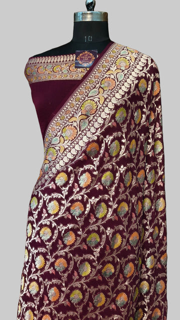 Banarasi Pure Khddi Georjette Meenakari Saree