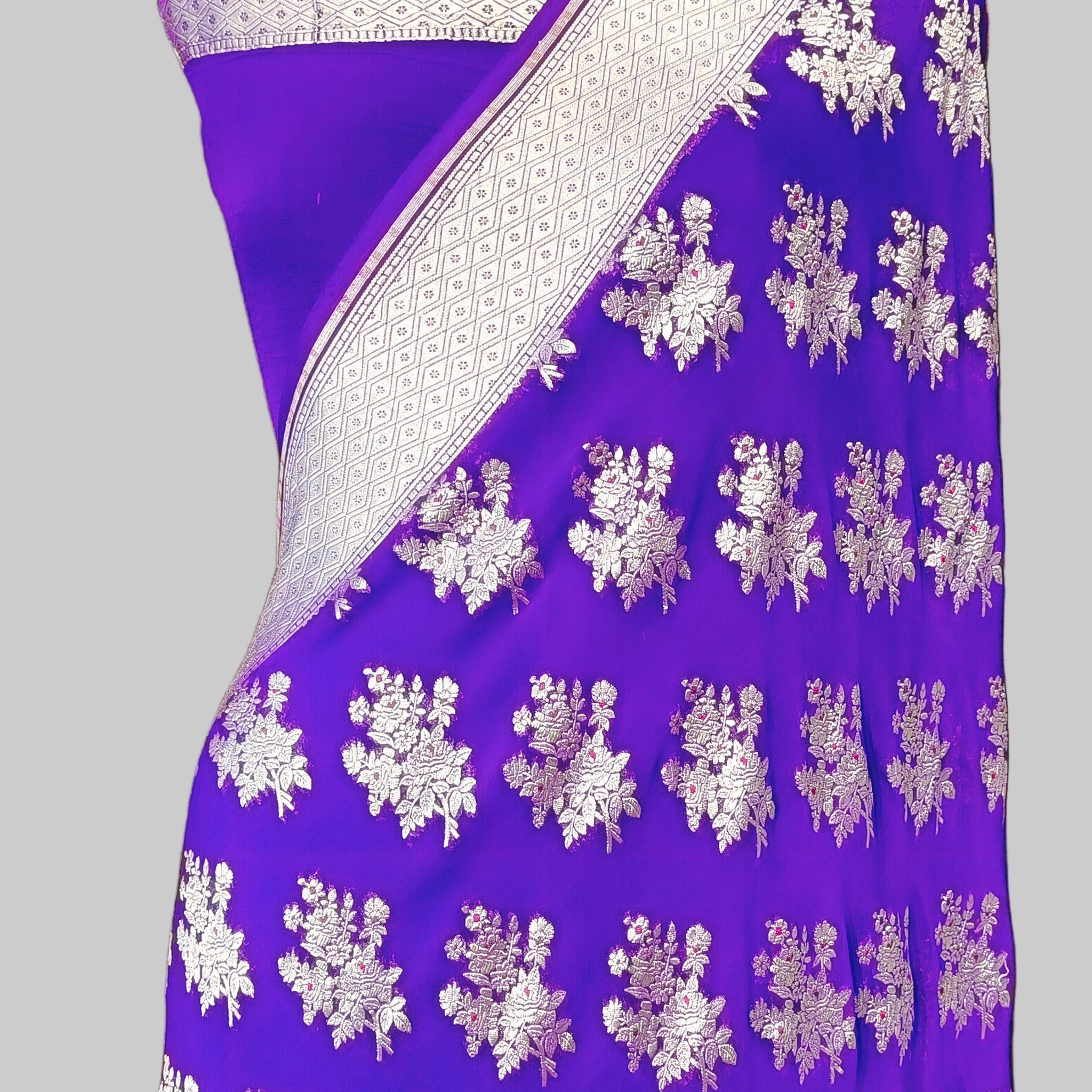 Banarasi Pure Khddi Georjette Meenakari Saree