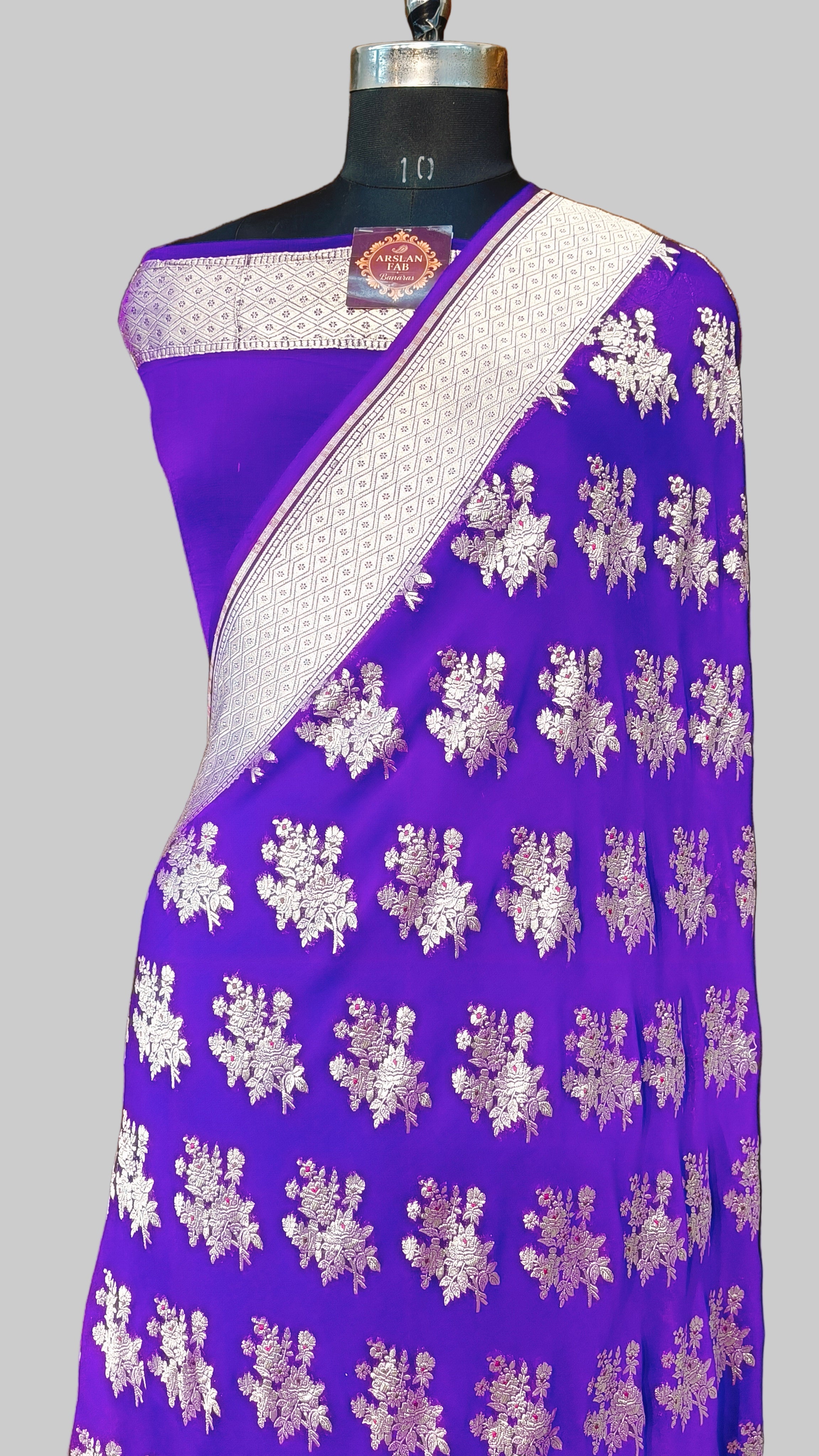 Banarasi Pure Khddi Georjette Meenakari Saree