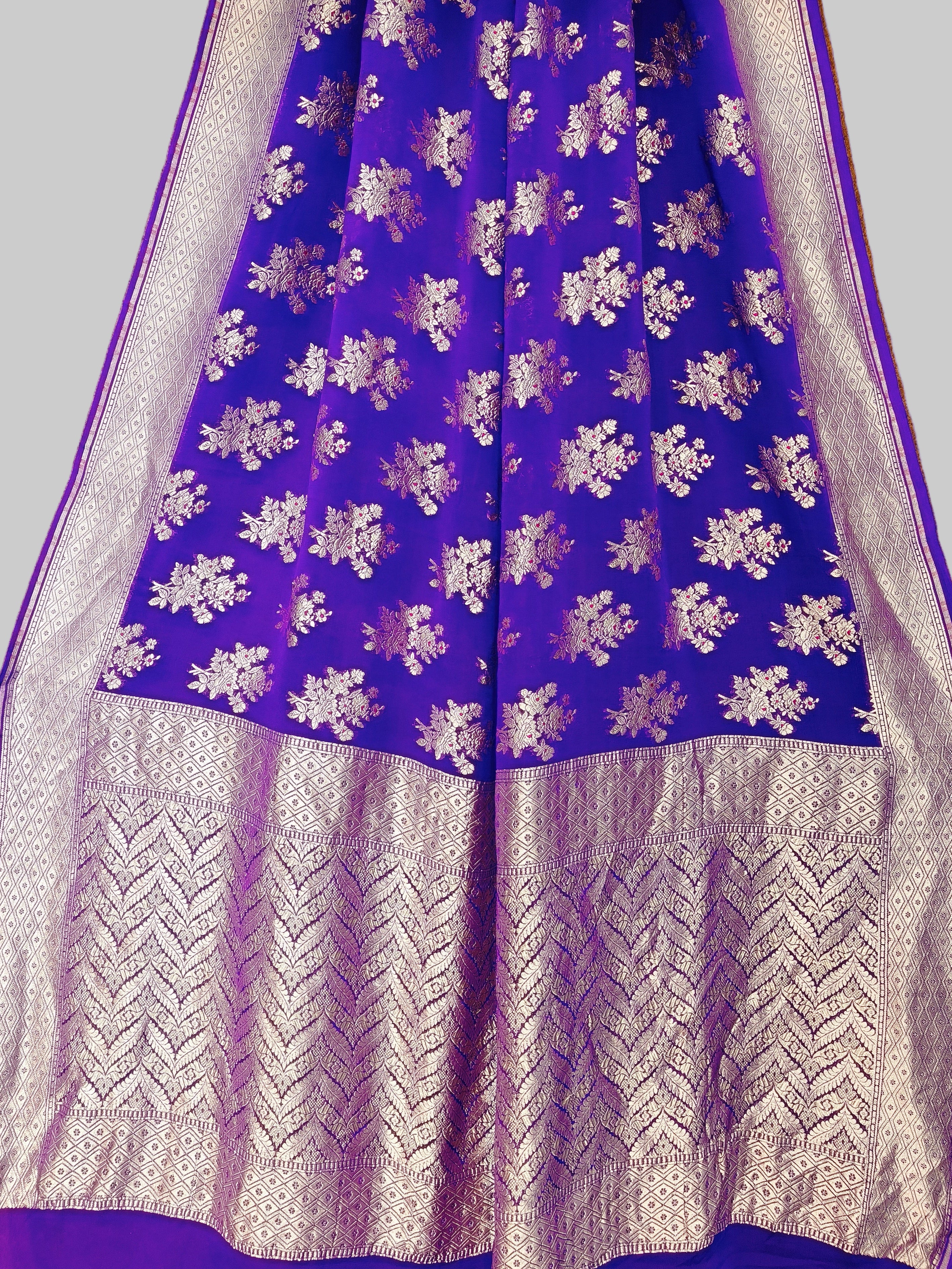 Banarasi Pure Khddi Georjette Meenakari Saree
