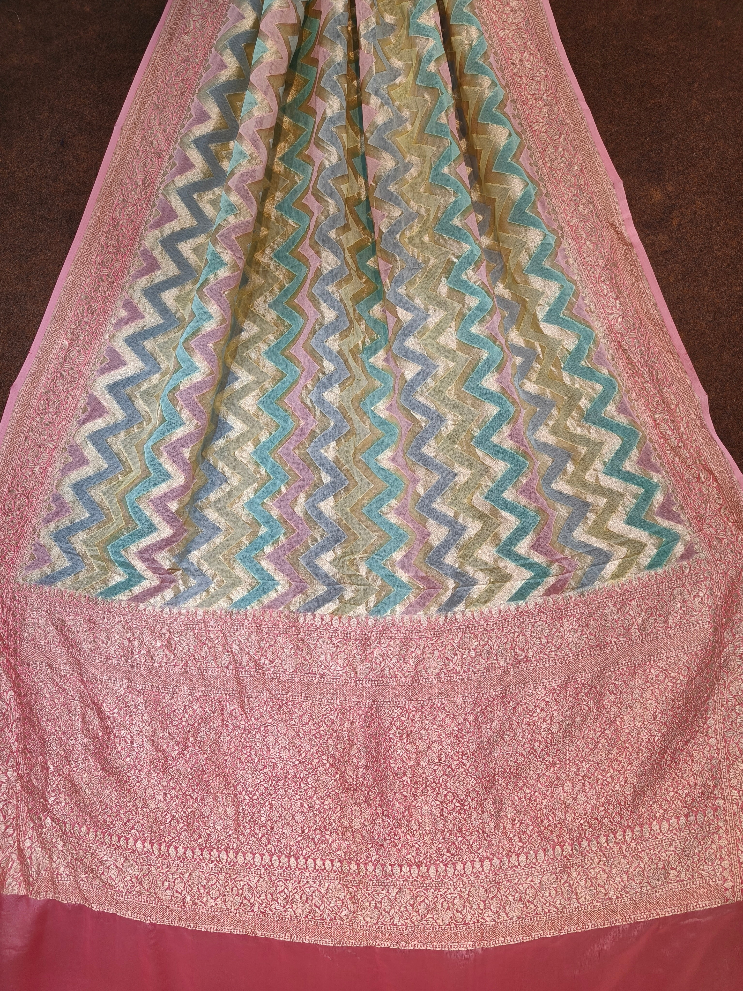 Banarasi Pure Khddi Georjette Rangkat Saree