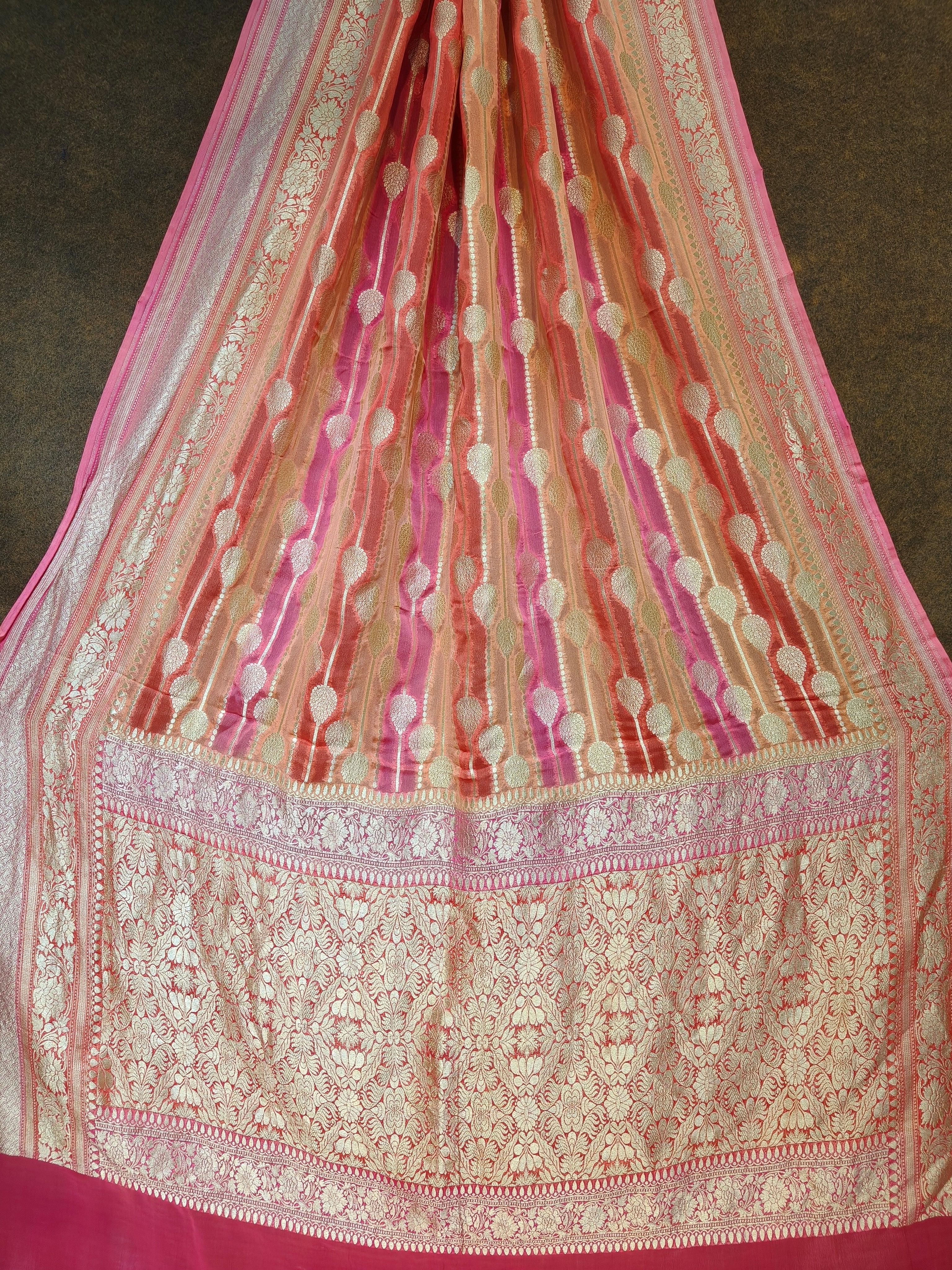 Banarasi Pure Khddi Georjette Rangkat Saree