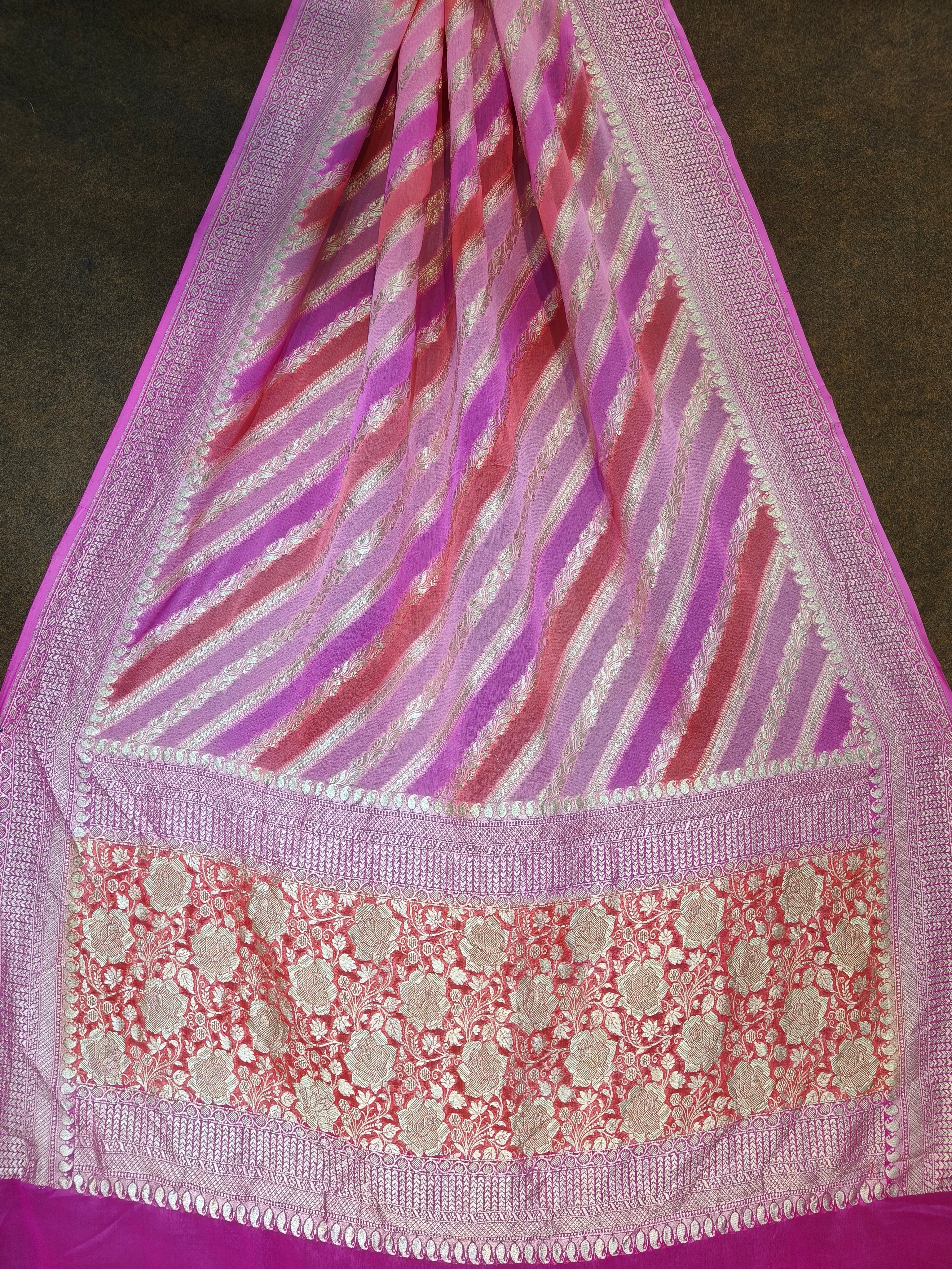 Banarasi Pure Khddi Georjette Rangkat Saree