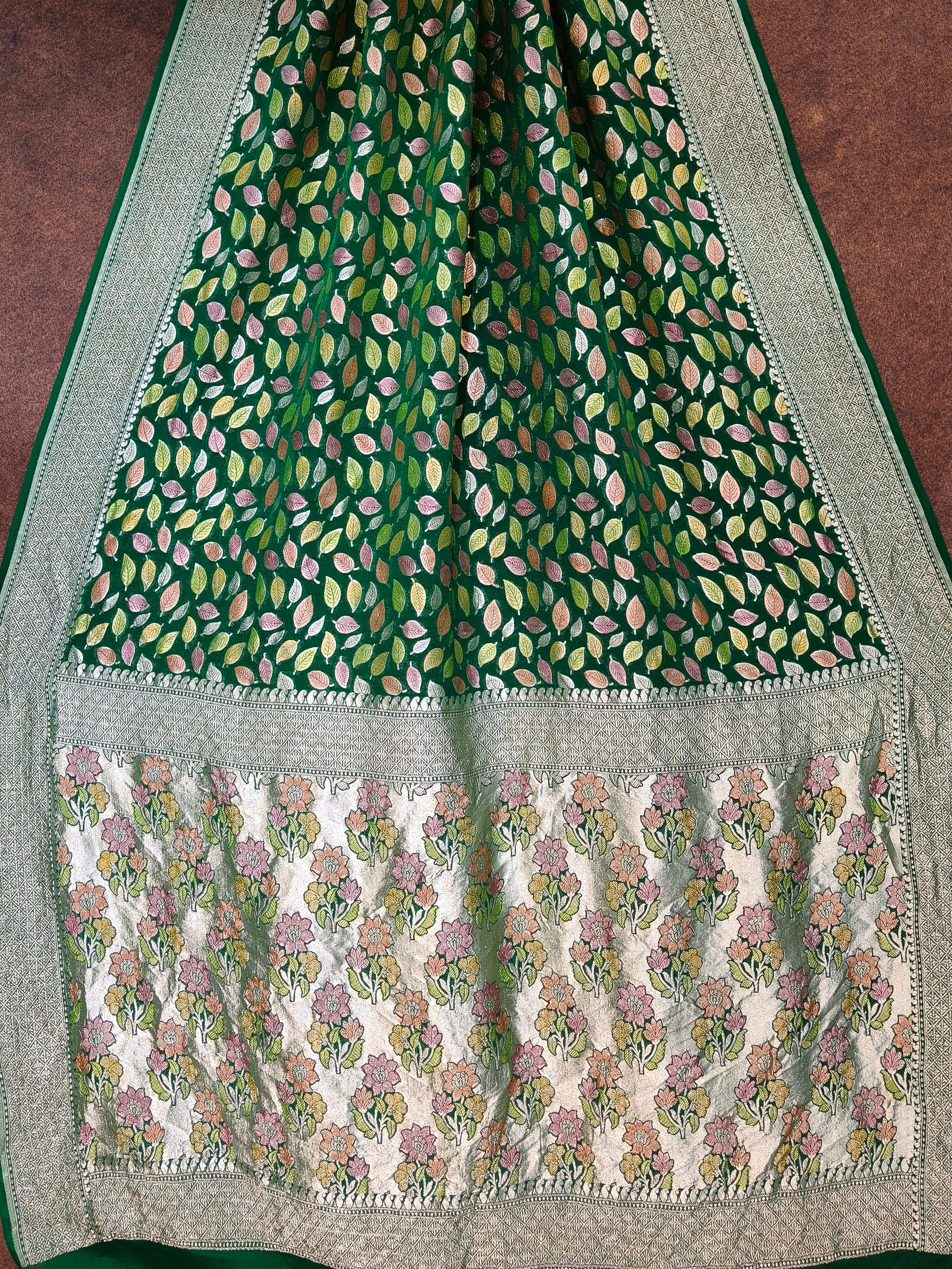 Banarasi Pure Khddi Georjette Meenakari  Saree