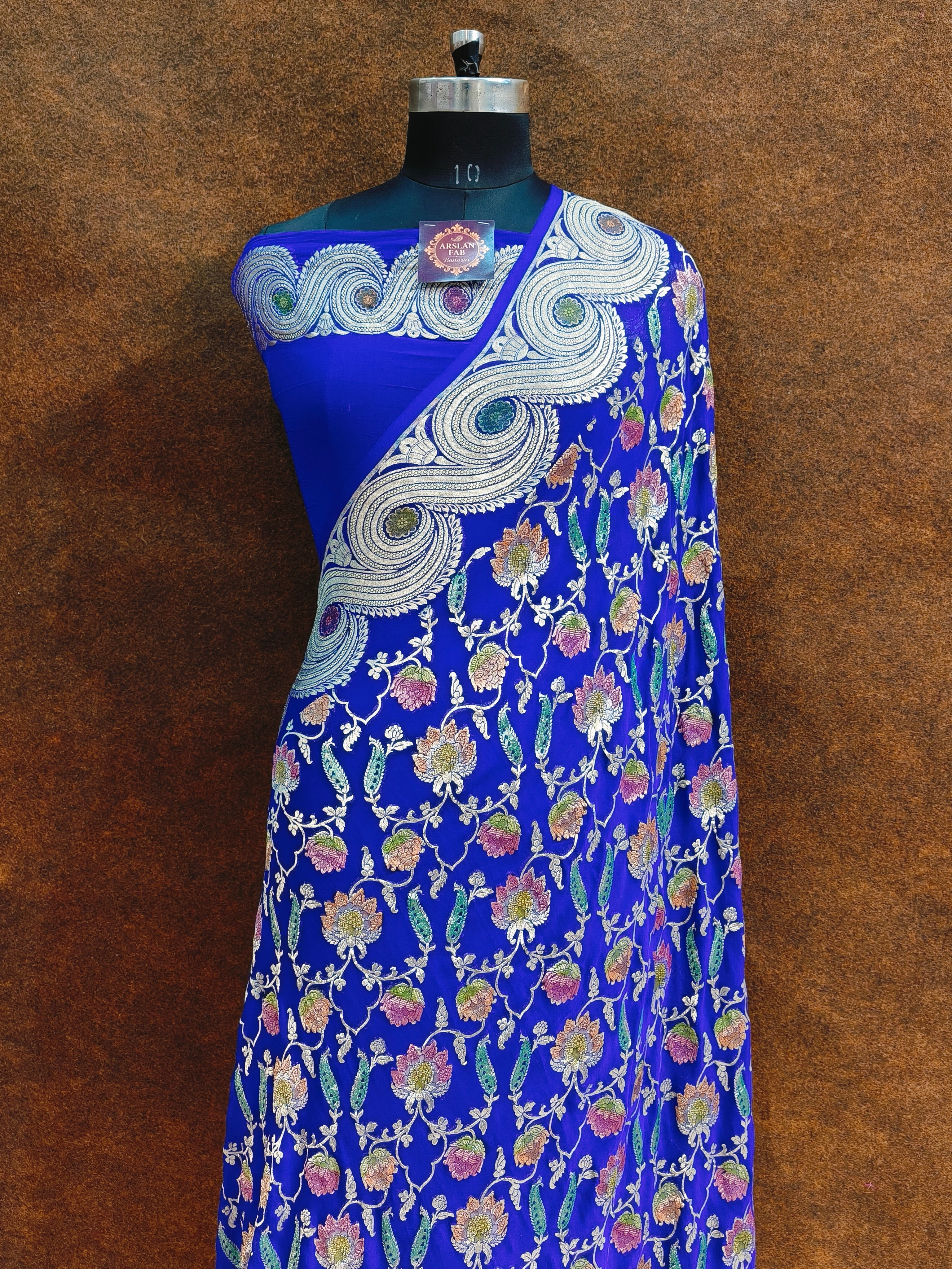 Banarasi Pure Khddi Georjette Meenakari  Saree