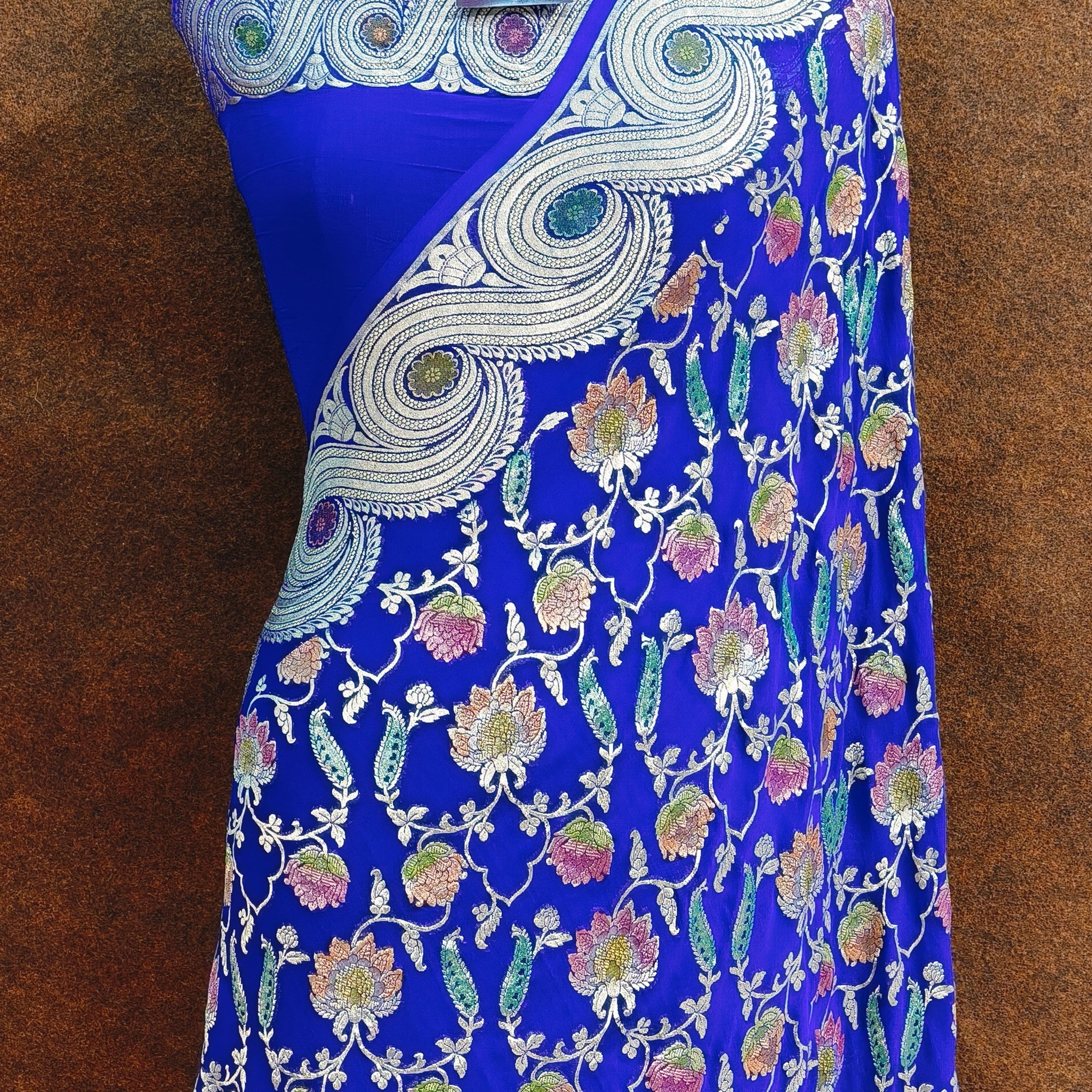 Banarasi Pure Khddi Georjette Meenakari  Saree