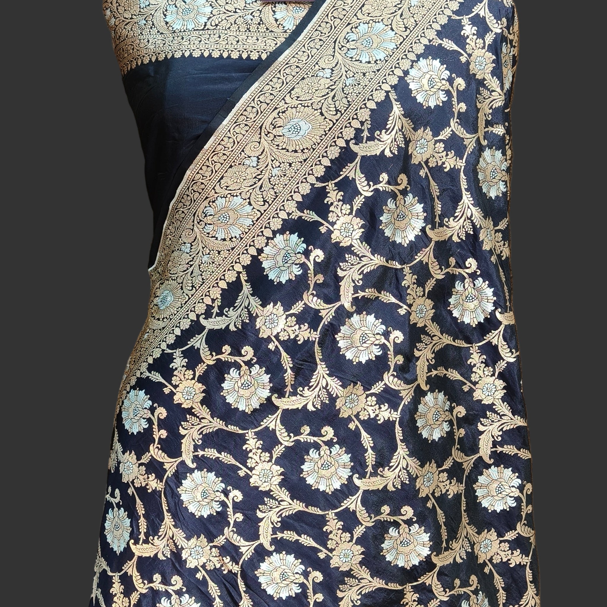 Pure Banarasi Katan Silk Meena Kari Saree