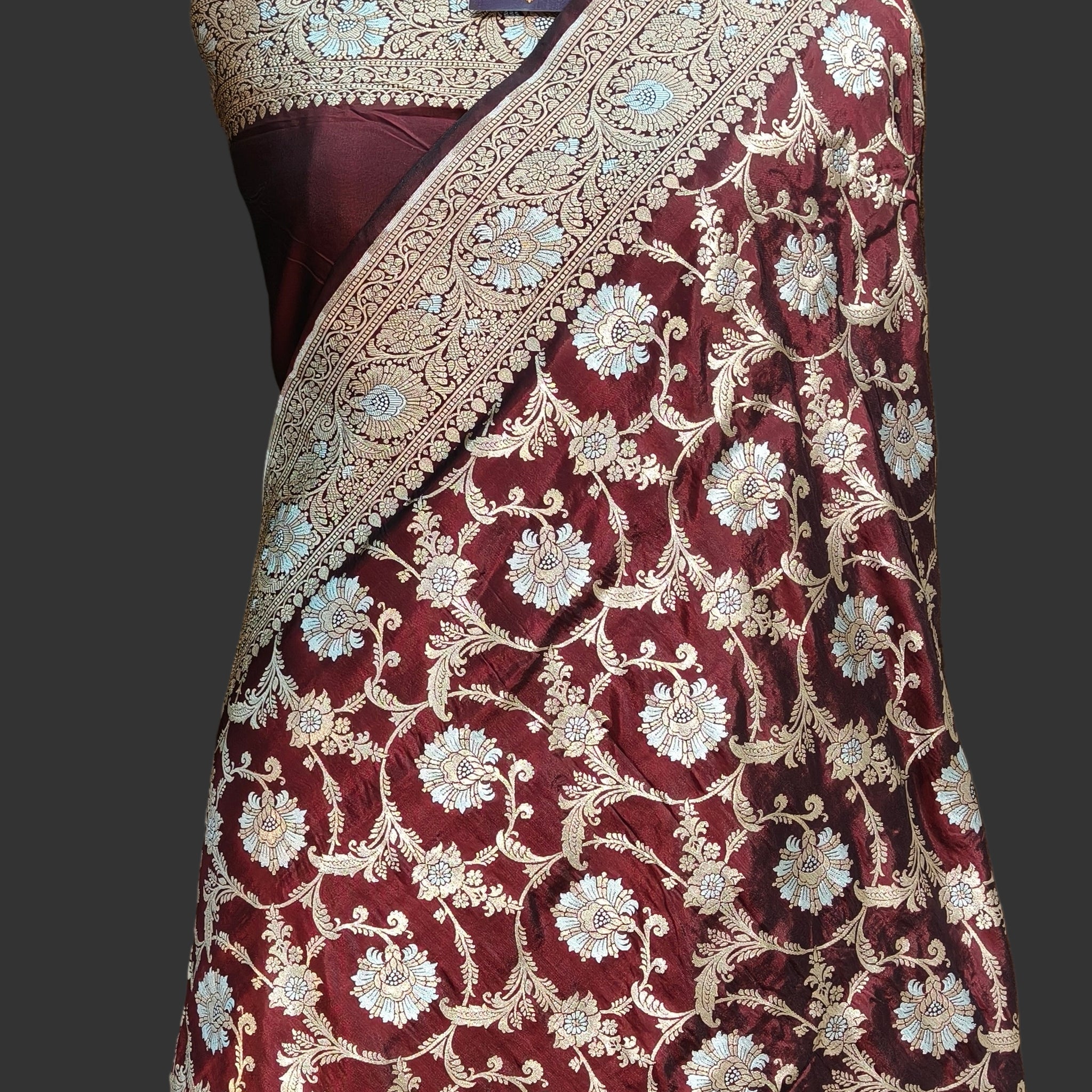 Pure Banarasi Katan Silk Meena Kari Saree