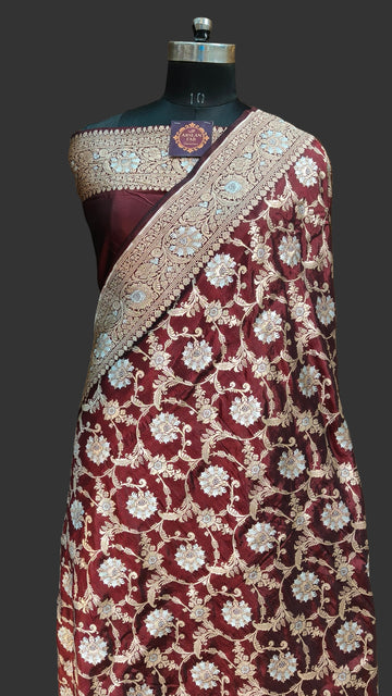 Pure Banarasi Katan Silk Meena Kari Saree