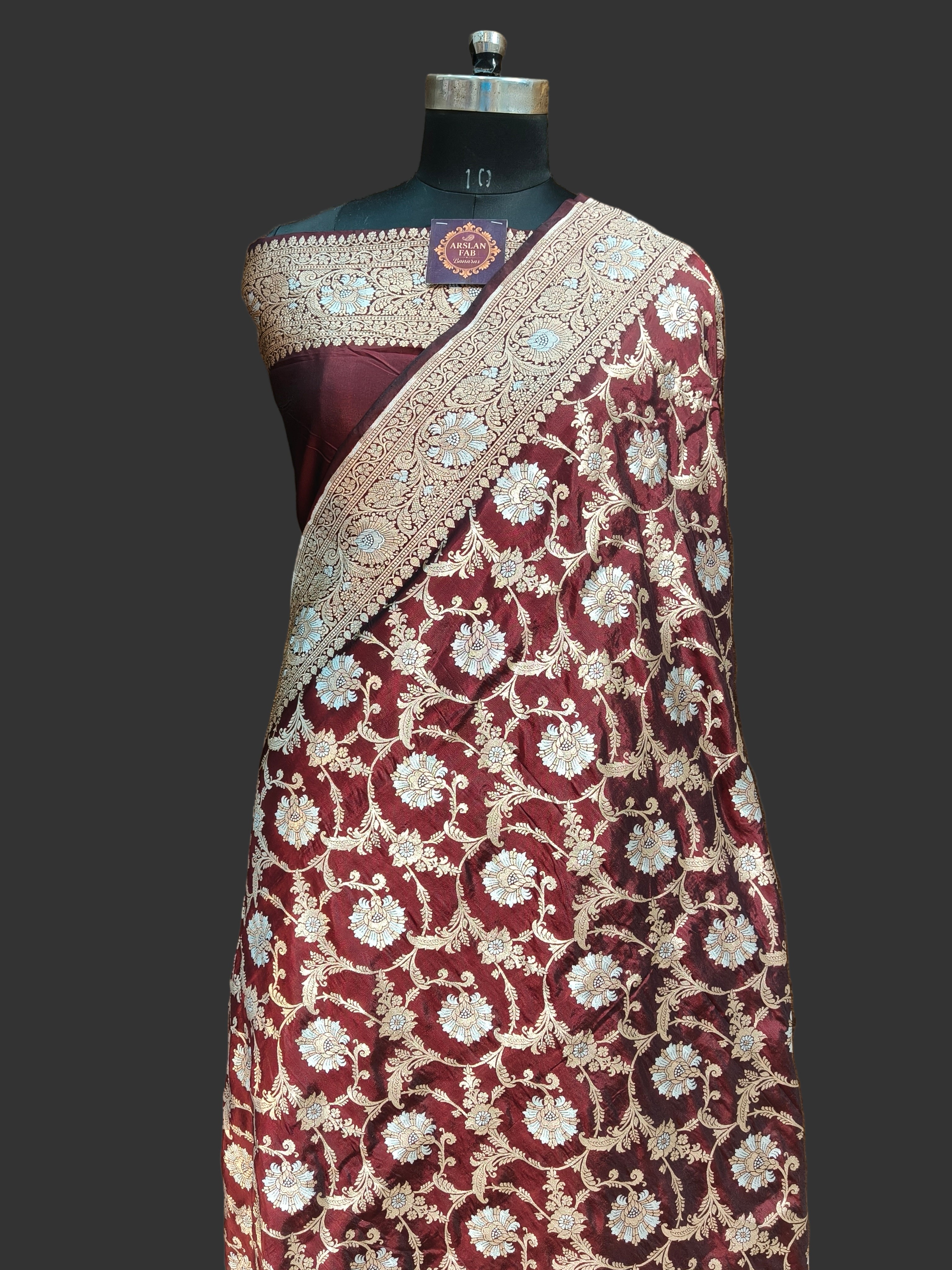 Pure Banarasi Katan Silk Meena Kari Saree