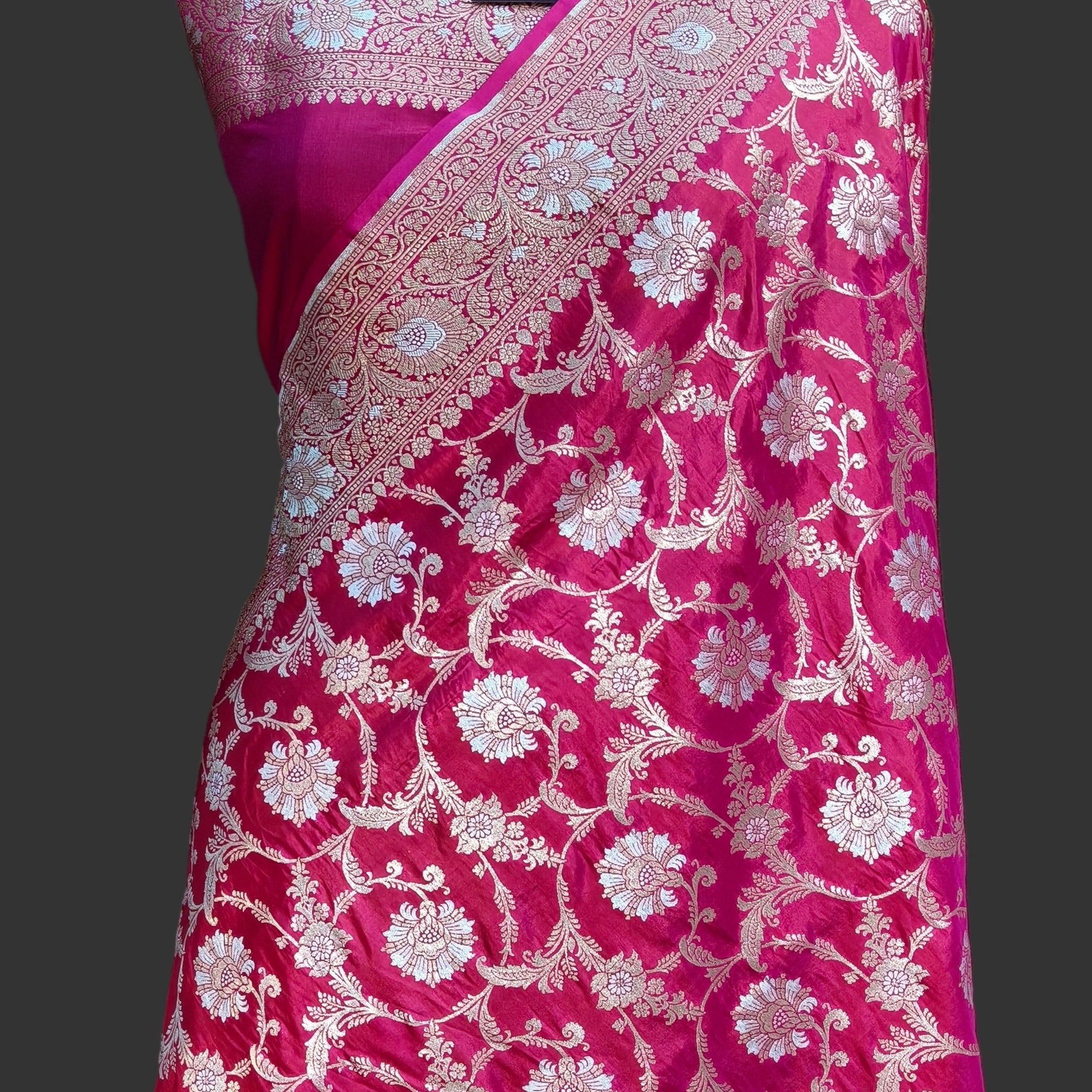 Pure Banarasi Katan Silk Meena Kari Saree