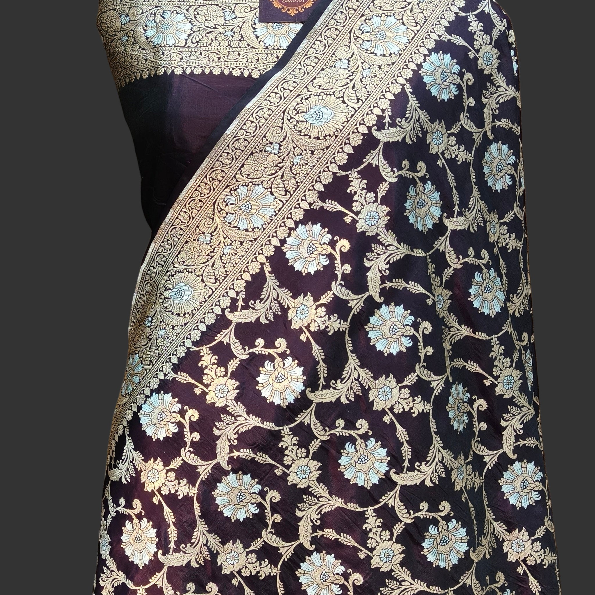 Pure Banarasi Katan Silk Meena Kari Saree