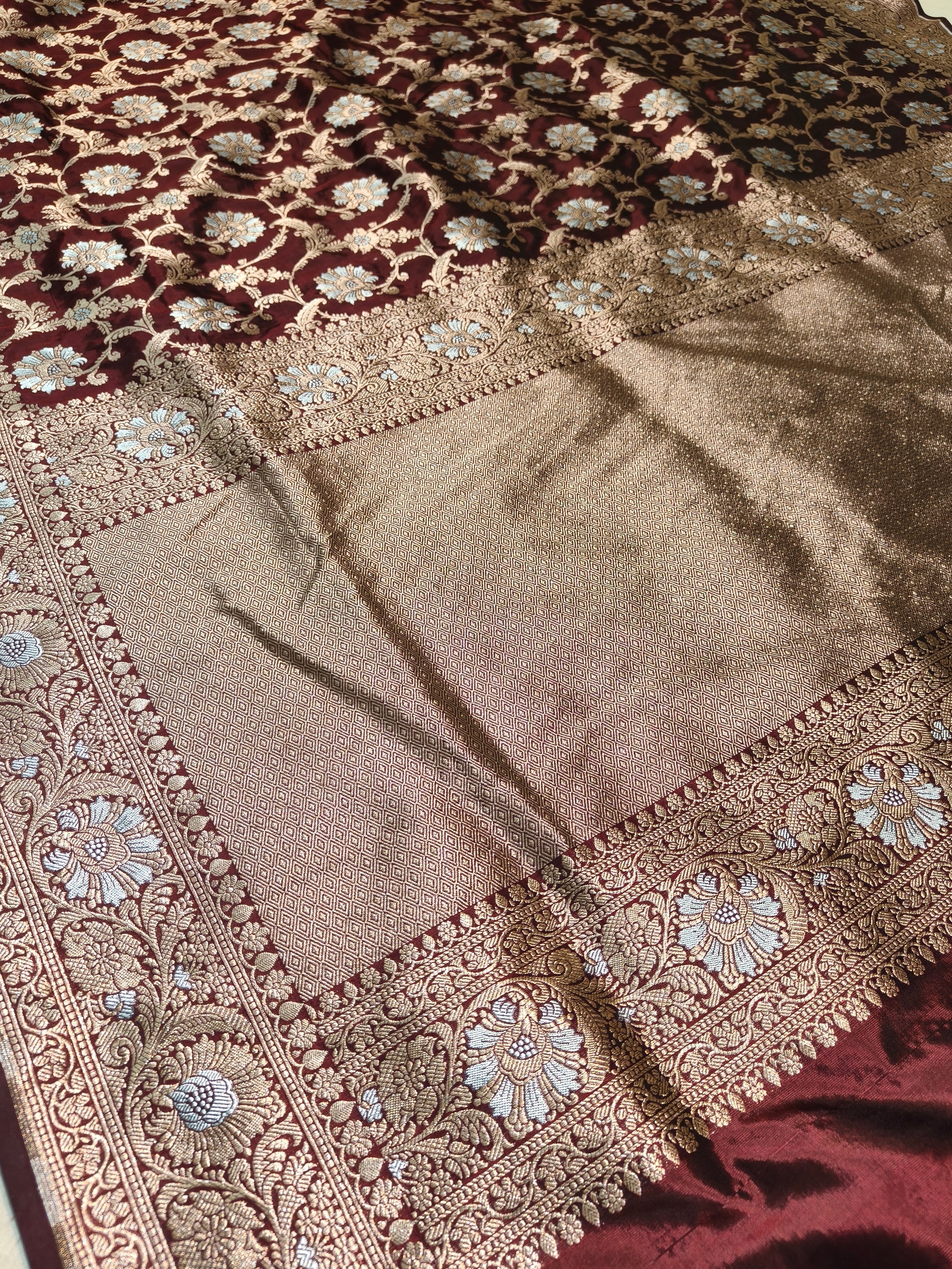 Pure Banarasi Katan Silk Meena Kari Saree