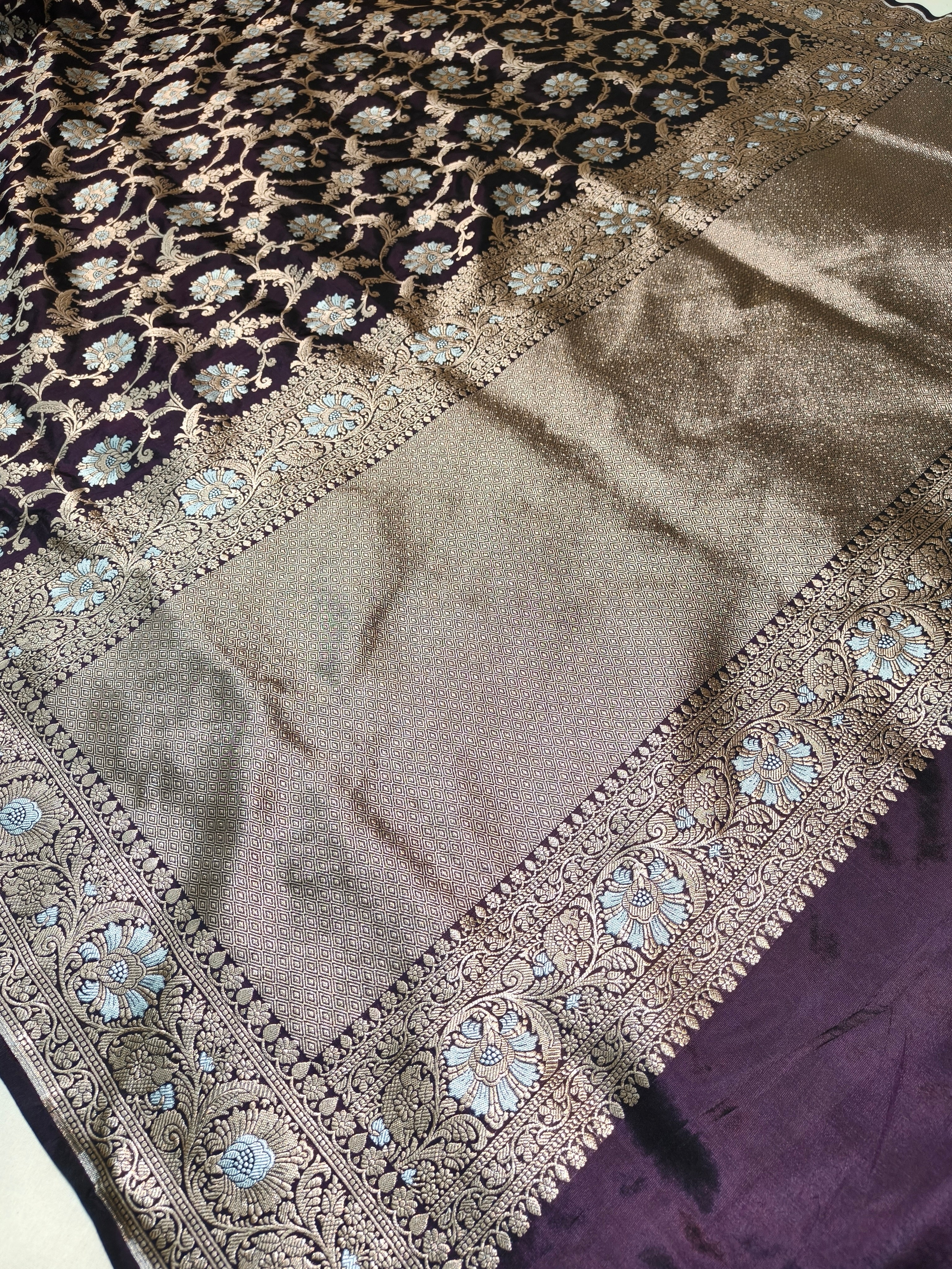 Pure Banarasi Katan Silk Meena Kari Saree