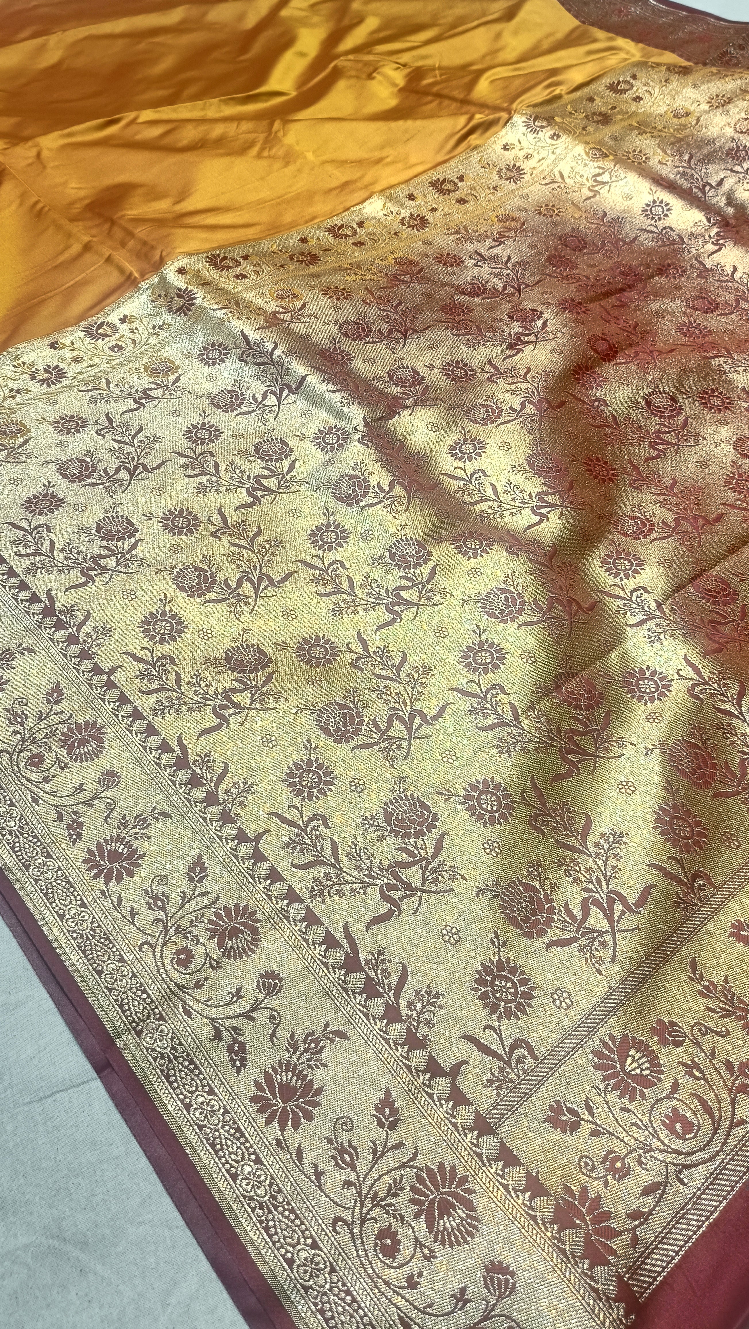 Banarasi Satan Silk Pallu Border Saree